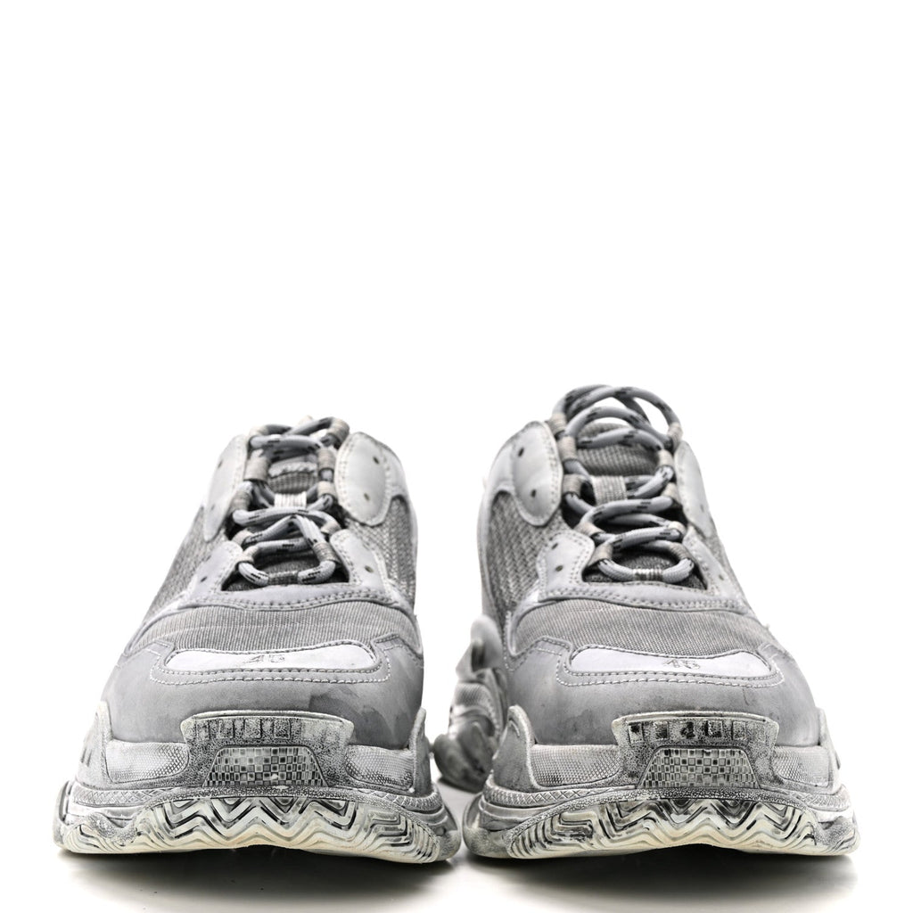 FABRIC MESH DYED MENS TRIPLE S SNEAKERS GREY