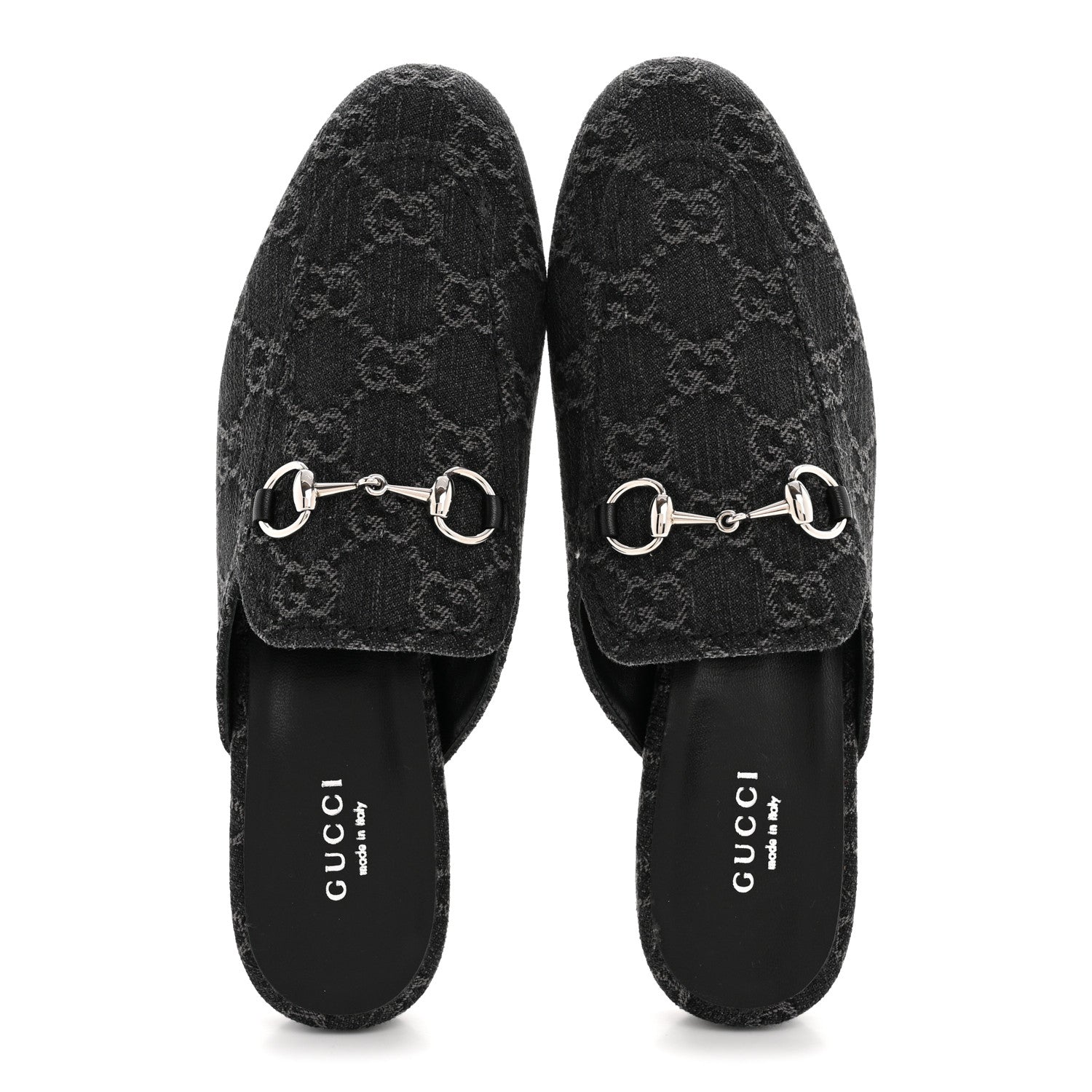 NEW DENIM GG MALAGA KID WOMENS PRINCETOWN SLIPPERS GREY BLACK