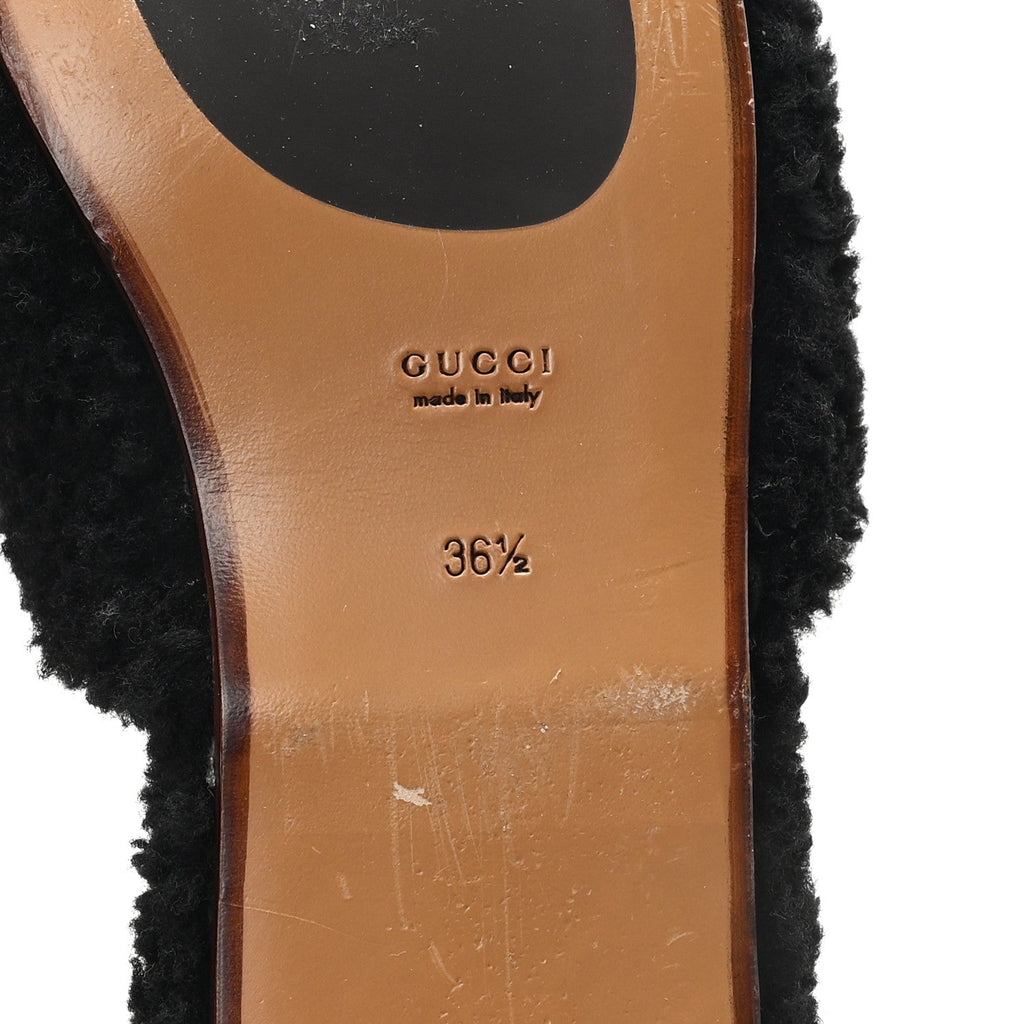 FAUX SHEARLING INTERLOCKING G WOMENS EILEEN SLIPPERS BUTTERSCOTCH BLACK
