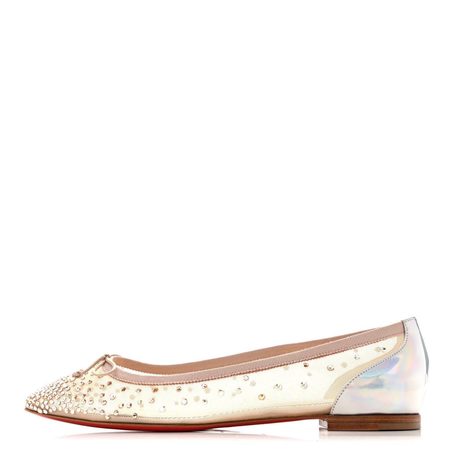 CRYSTAL STRASS FOLLIES FLATS SILVER