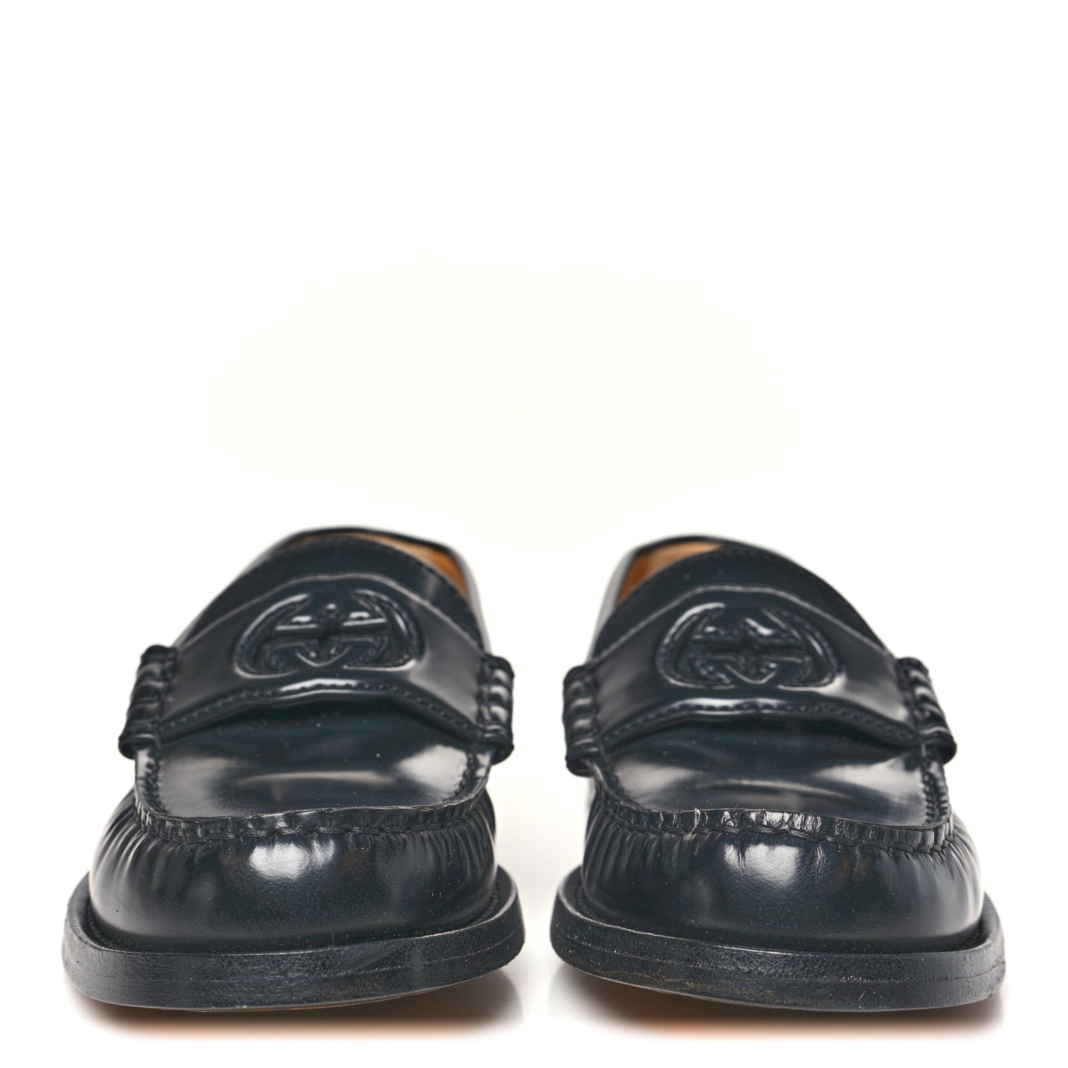 MILLENNIAL RIBOT CUT OUT INTERLOCKING G LOAFERS BLACK