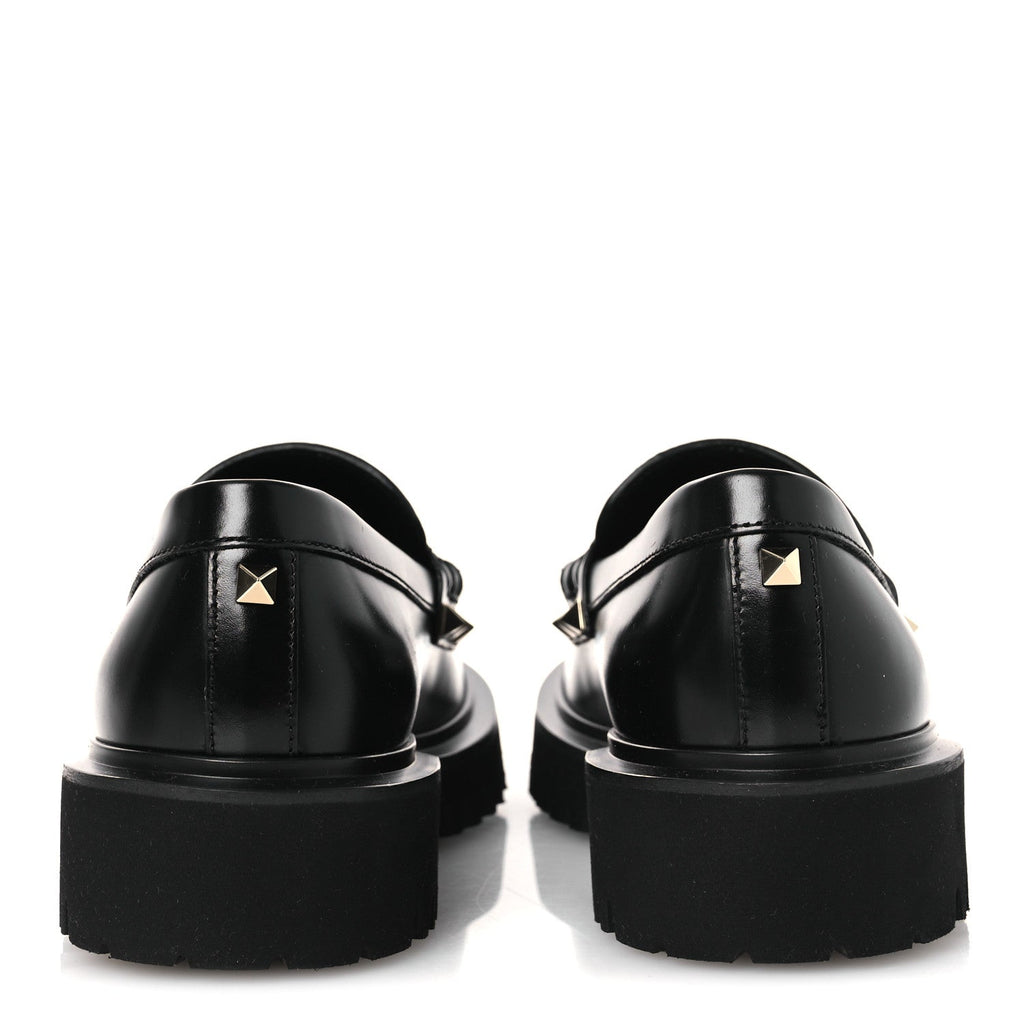 CALFSKIN ROCKSTUD LOAFERS BLACK
