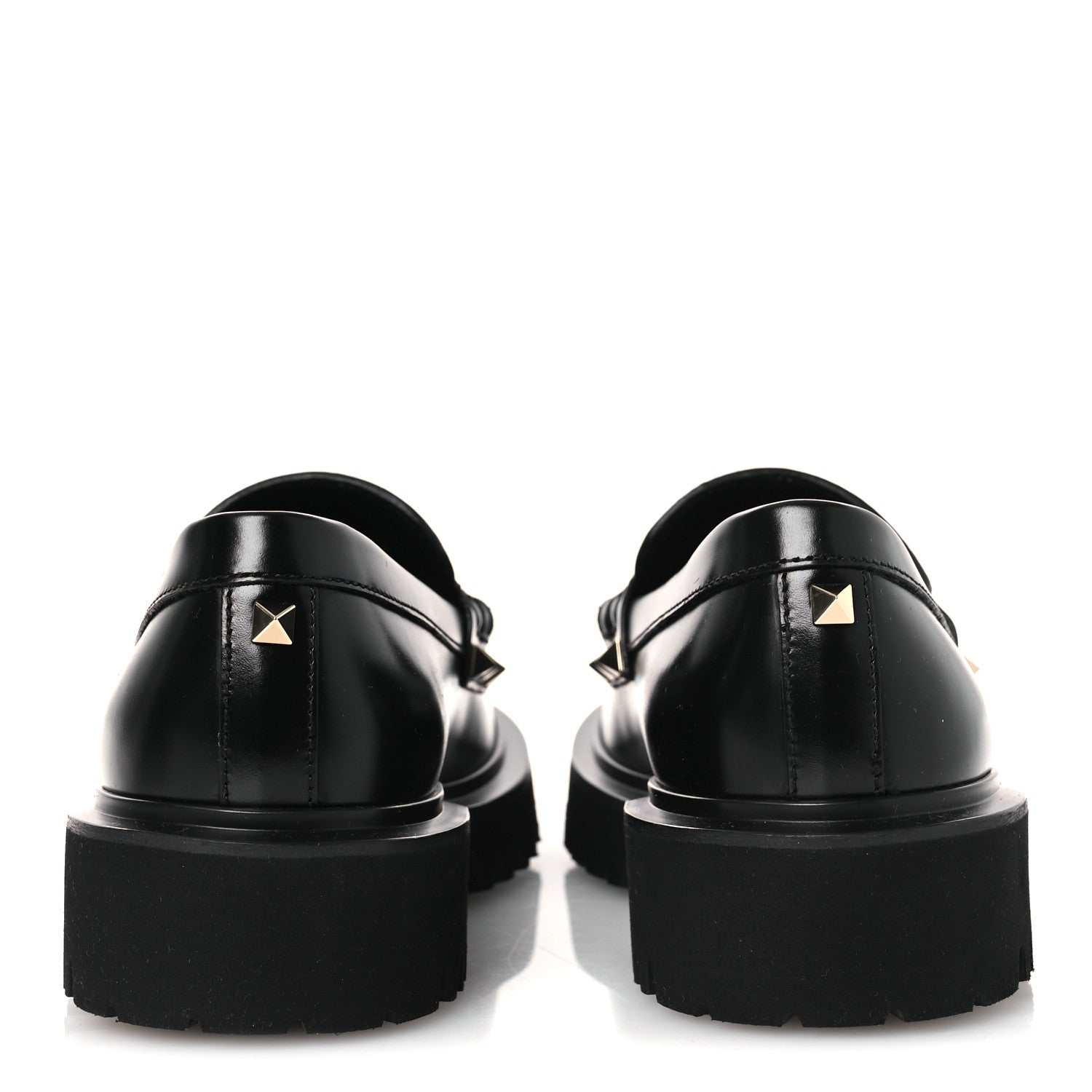 CALFSKIN ROCKSTUD LOAFERS BLACK