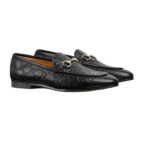 Gucci Como Loafer, Leather - Black GG Embossed with Horsebit