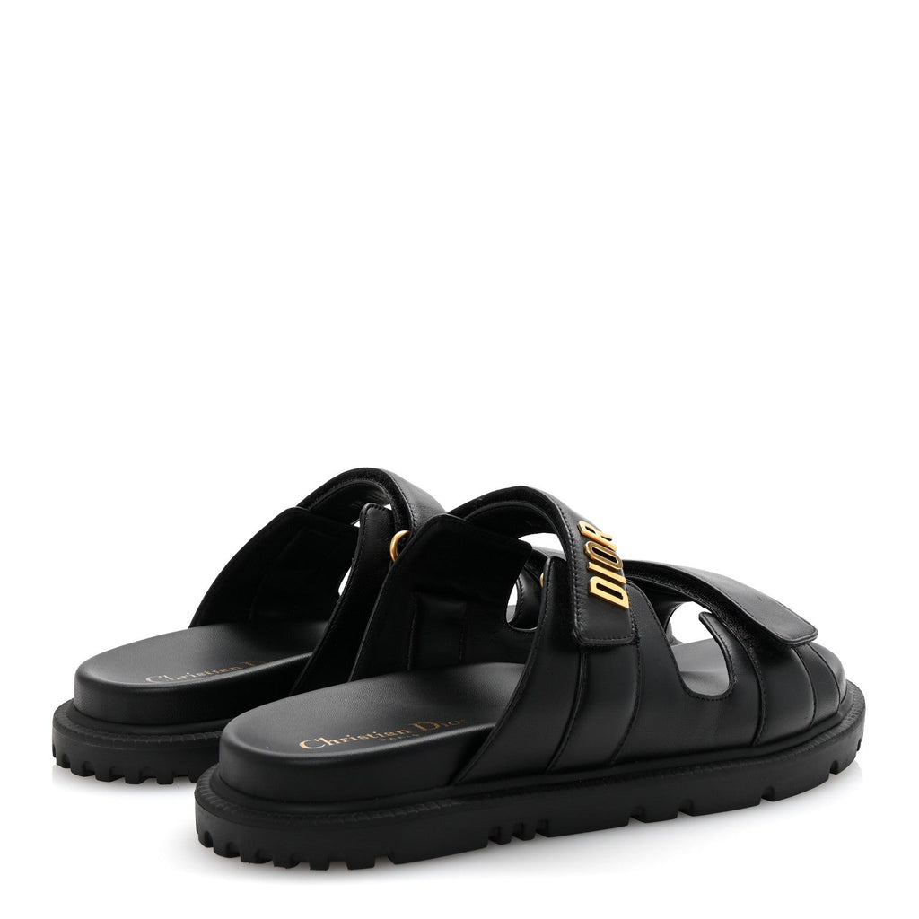 LAMBSKIN DIORACT 10MM SLIDE SANDALS BLACK