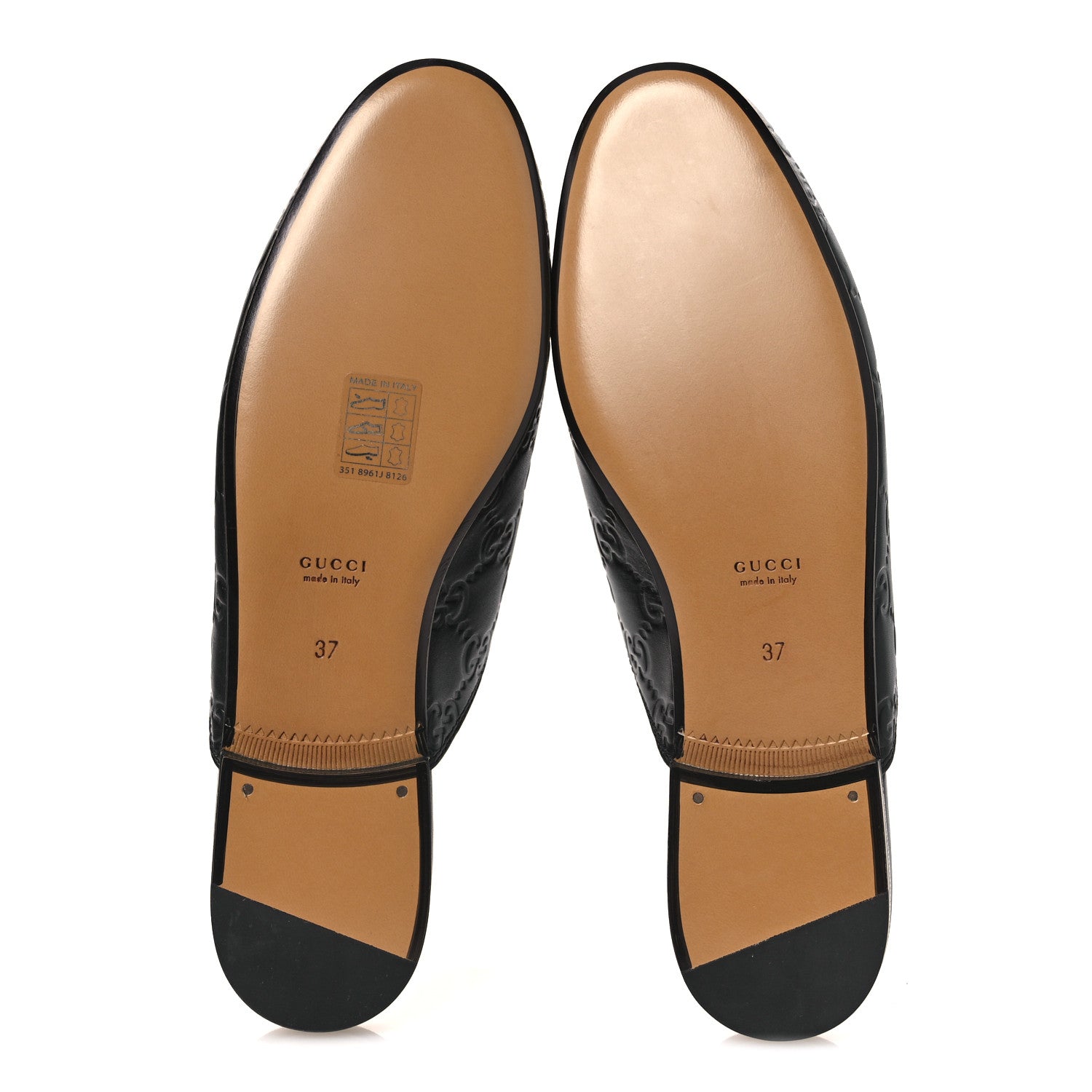 GLAMOUR CALFSKIN GUCCISSIMA WOMENS PRINCETOWN SLIPPERS BLACK