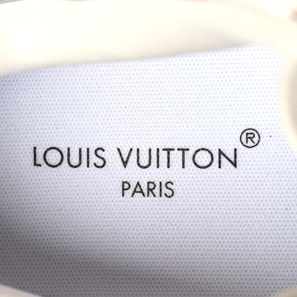 LOUIS VUITTON MIX MATERIALS SUEDE CALFSKIN RUN SNEAKERS WHITE & PINK