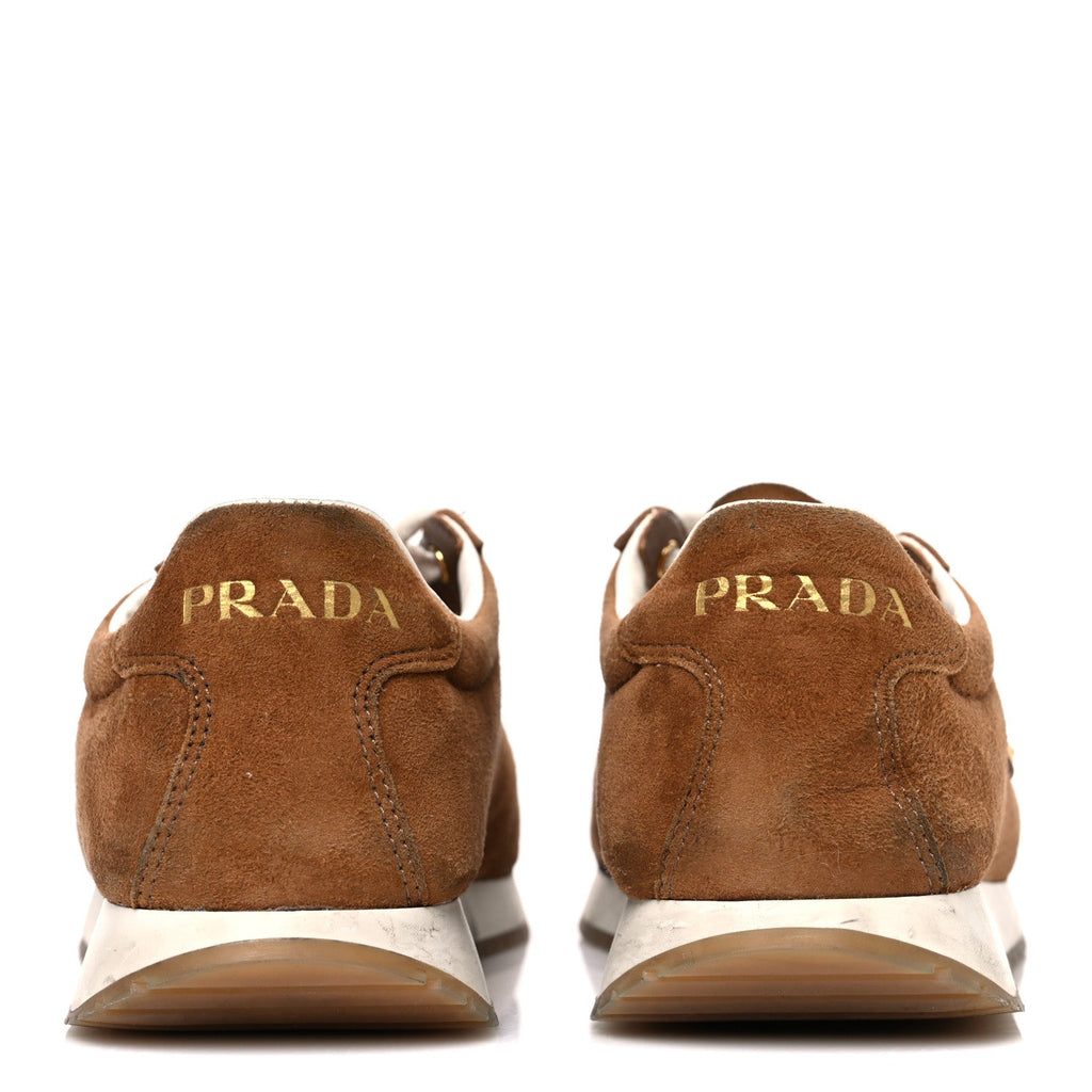 SUEDE LOGO WOMENS LOW TOP SNEAKERS COCOA BROWN