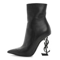 CALFSKIN OPYUM ANKLE BOOTS BLACK