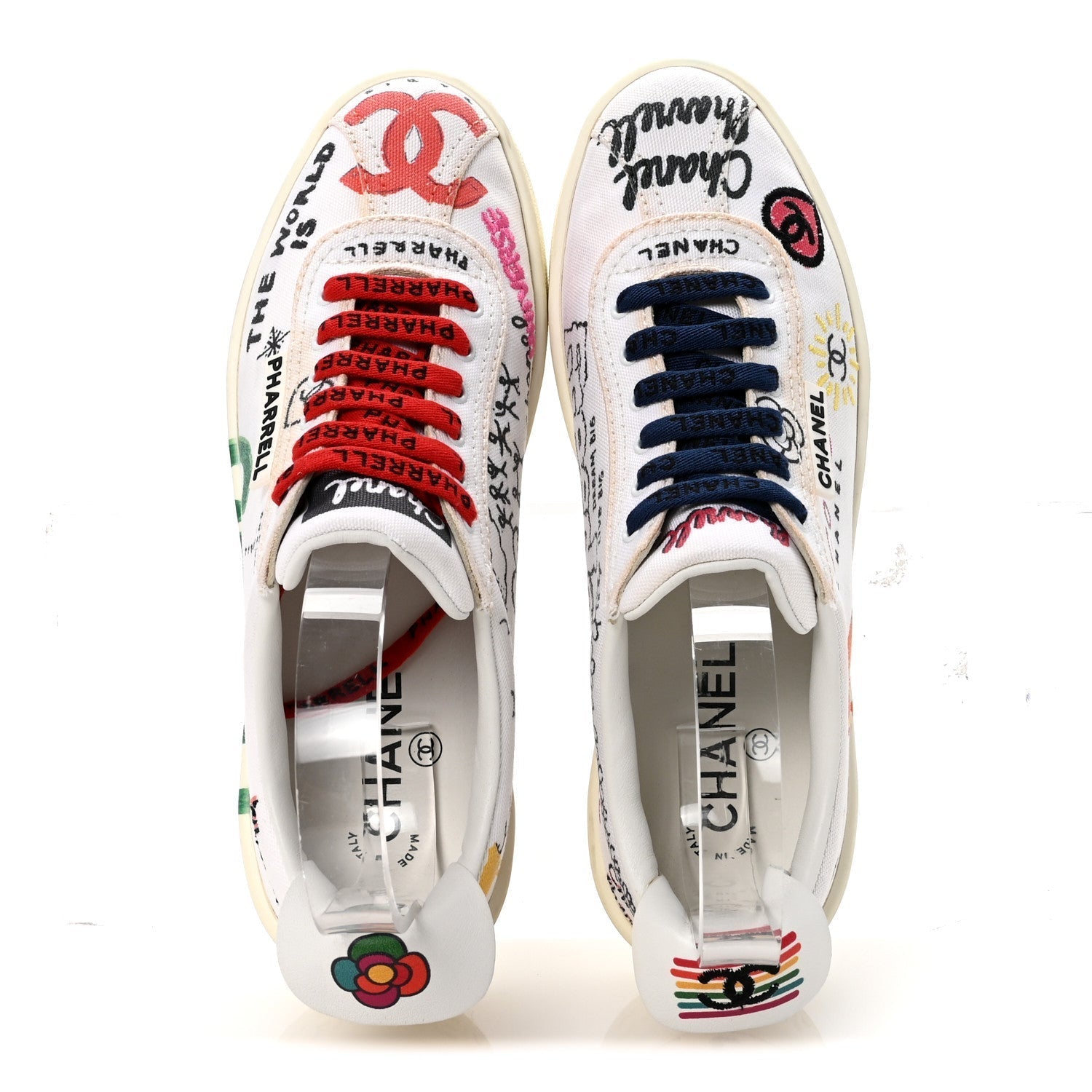 X PHARRELL WILLIAMS CANVAS WOMENS SNEAKERS WHITE MULTICOLOR