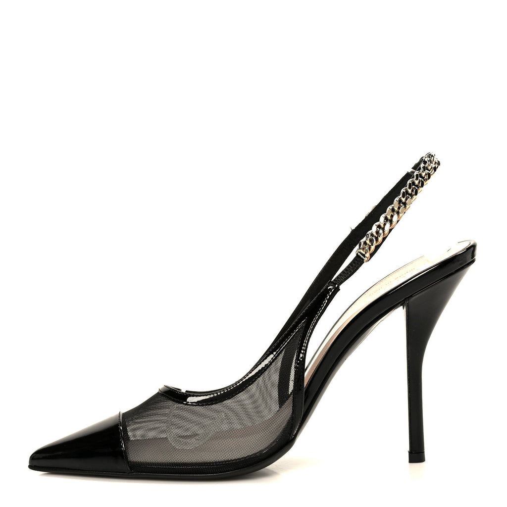 TELA RETINO PATENT SIGNORIA 105MM SLINGBACK PUMPS BLACK
