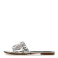 Louis Vuitton Metallic Lambskin Monogram Revival High Heel Mules - Silver Multicolor