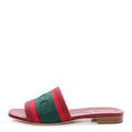 CANVAS WEB WOMENS SLIDE SANDALS RED BORDEAUX