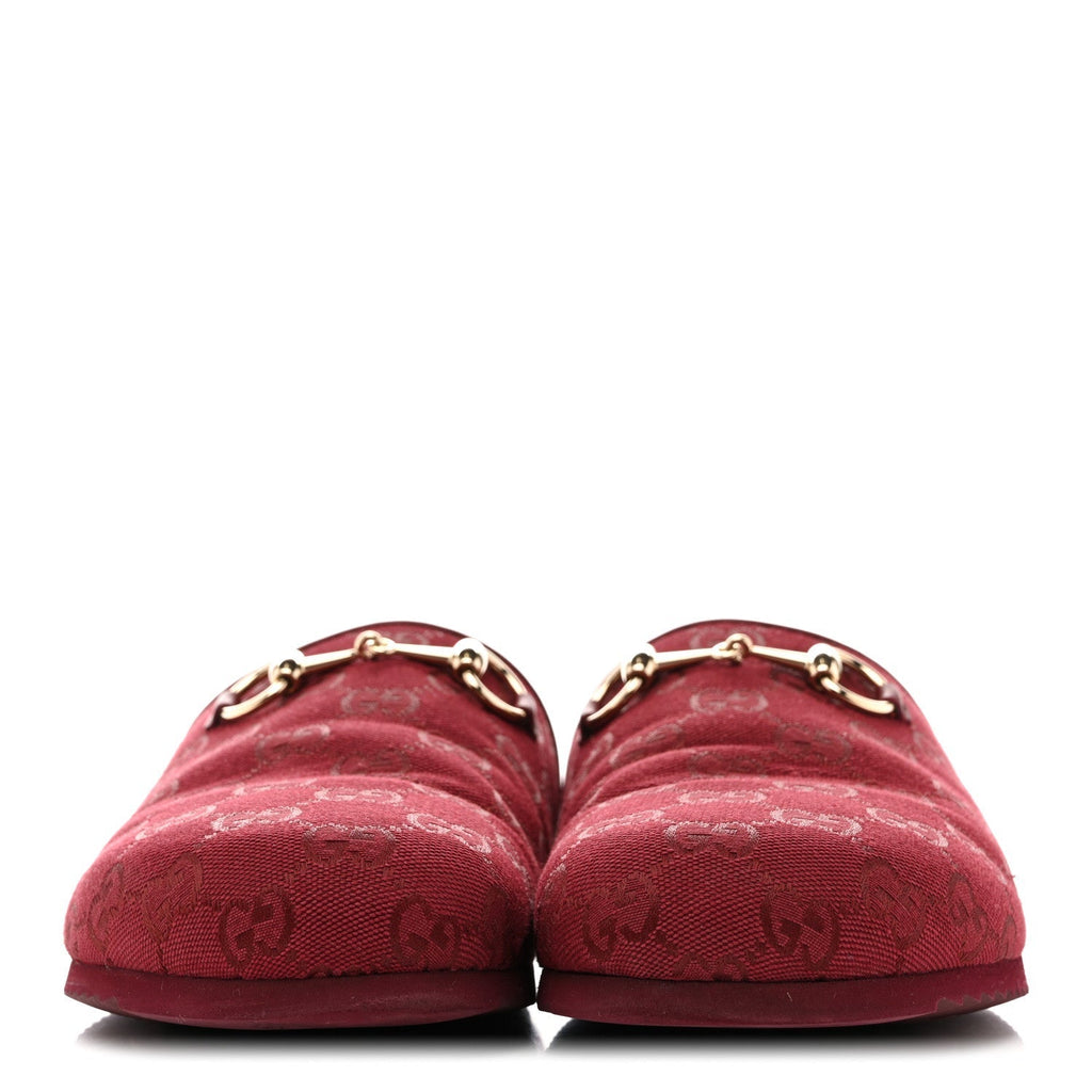 GG SUPREME MONOGRAM WOMENS HORSEBIT SLIPPERS ROSSO ANCORA