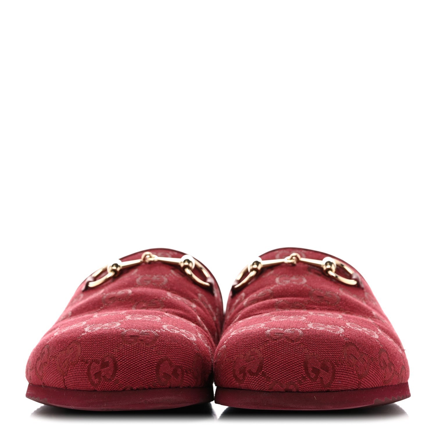 GG SUPREME MONOGRAM WOMENS HORSEBIT SLIPPERS ROSSO ANCORA