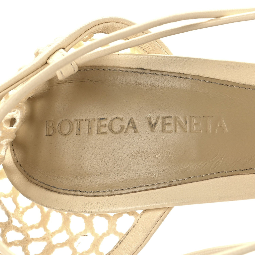 MESH NAPPA STRETCH ANKLE TIE SANDALS TOILE