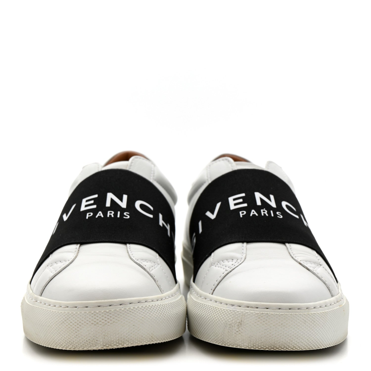 CALFSKIN BAND LOGO WOMENS URBAN STREET SNEAKERS WHITE BLACK