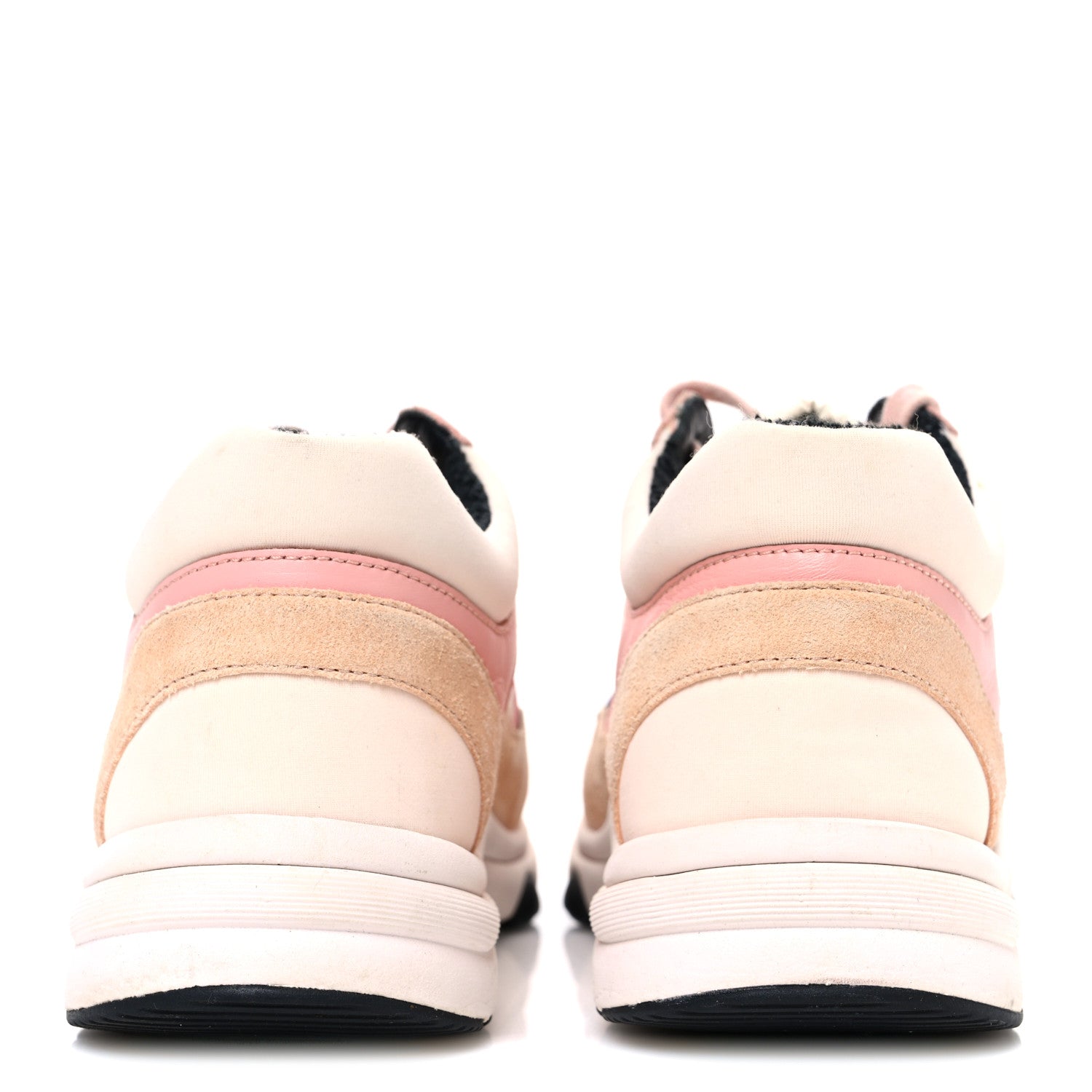 NYLON LAMBSKIN SUEDE CALFSKIN CC SNEAKERS PINK WHITE BLACK