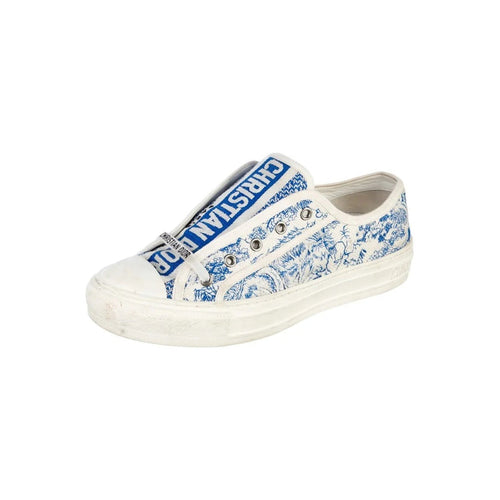 Christian Dior Walk'N'Dior Macro Houndstooth Sneakers - Blue/White Toile