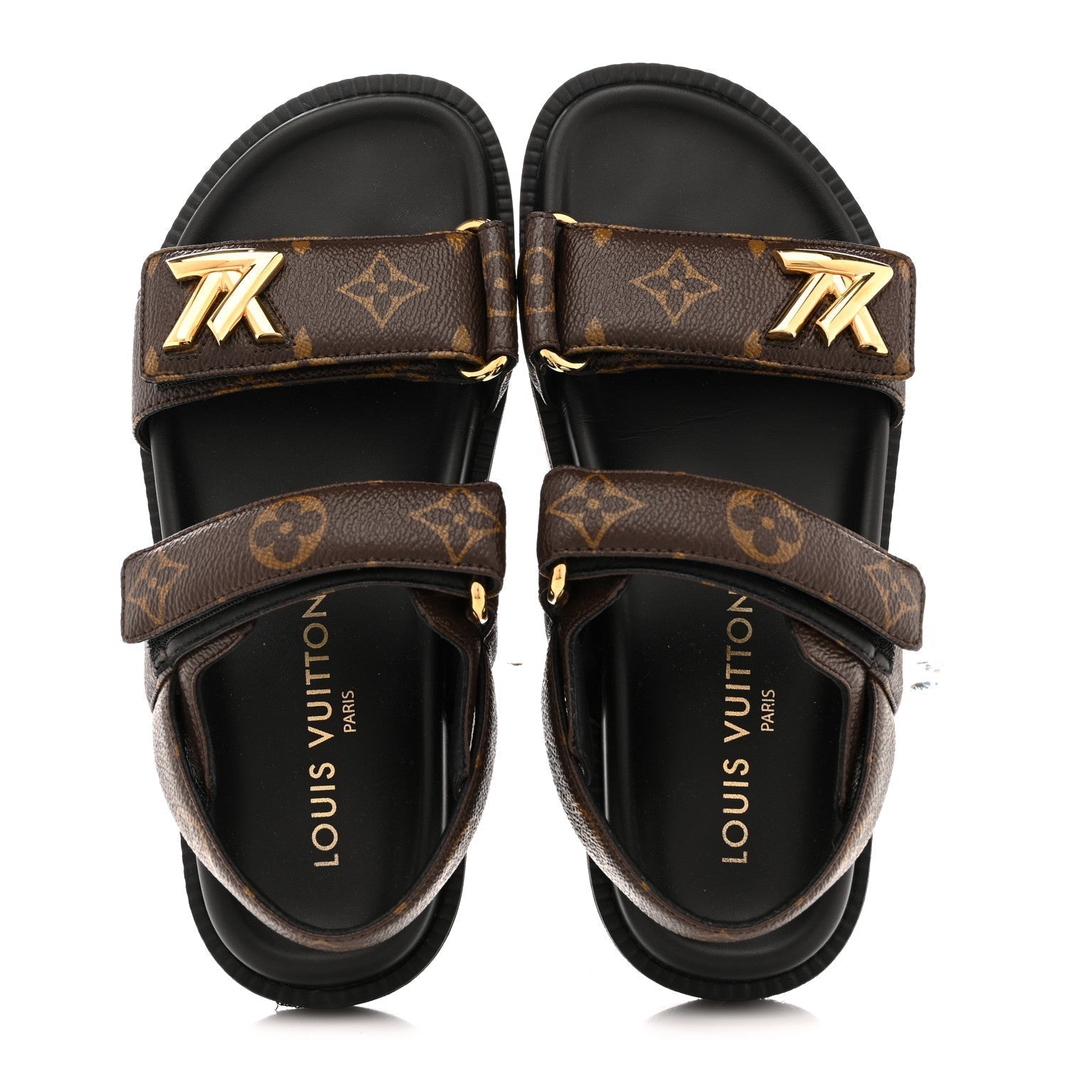 MONOGRAM LV SUNSET COMFORT FLAT SANDALS CACAO BROWN
