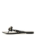 PVC JELLY ROCKSTUD BOW THONG SANDALS BLACK