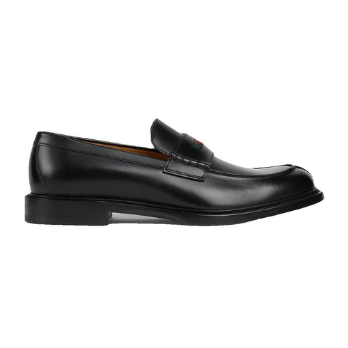 Gucci Como Loafer, Leather - Black with Web/Crest Detail