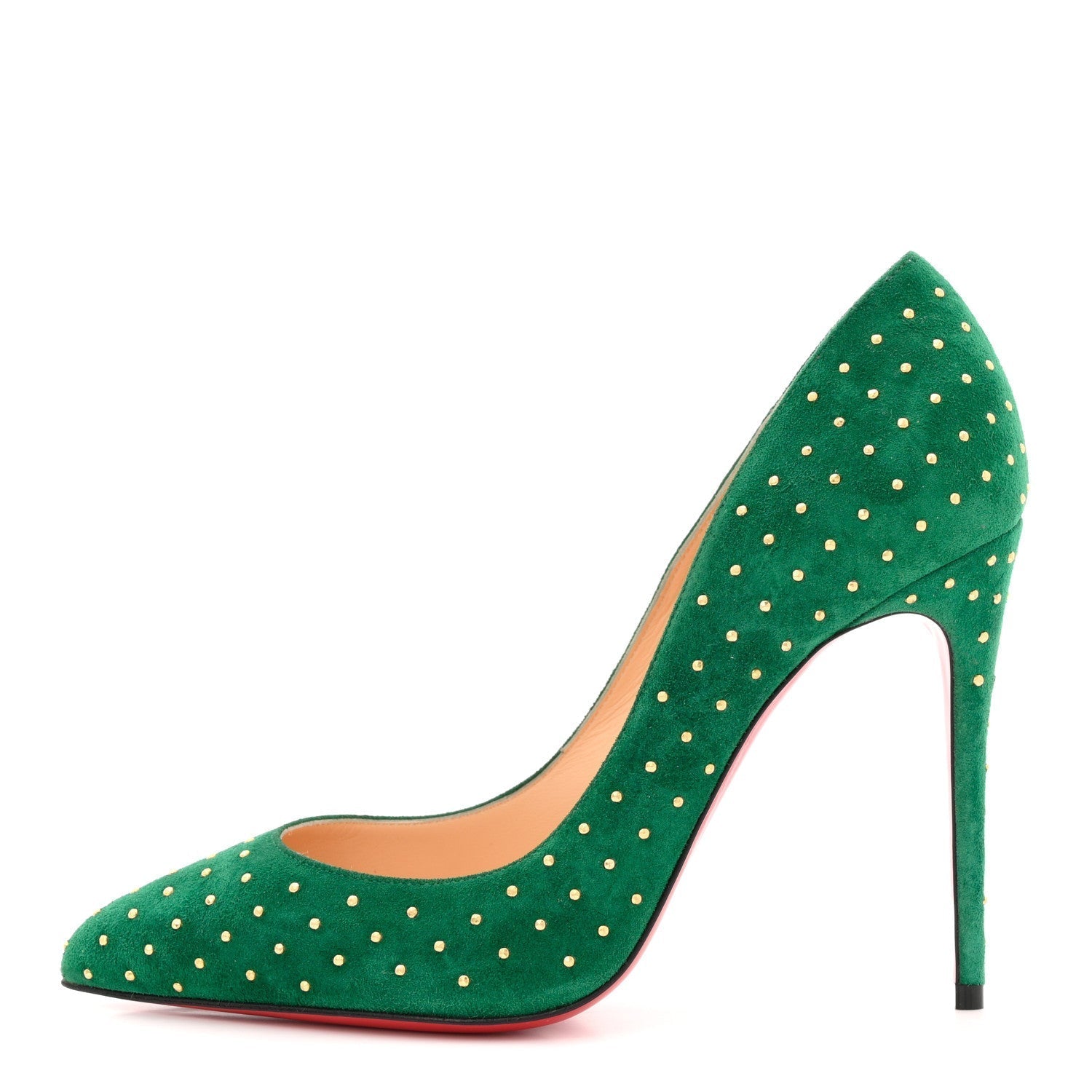 SUEDE PIGALLE FOLLIES PLUME 100 PUMPS CANOPEE ANTIQUE GOLD