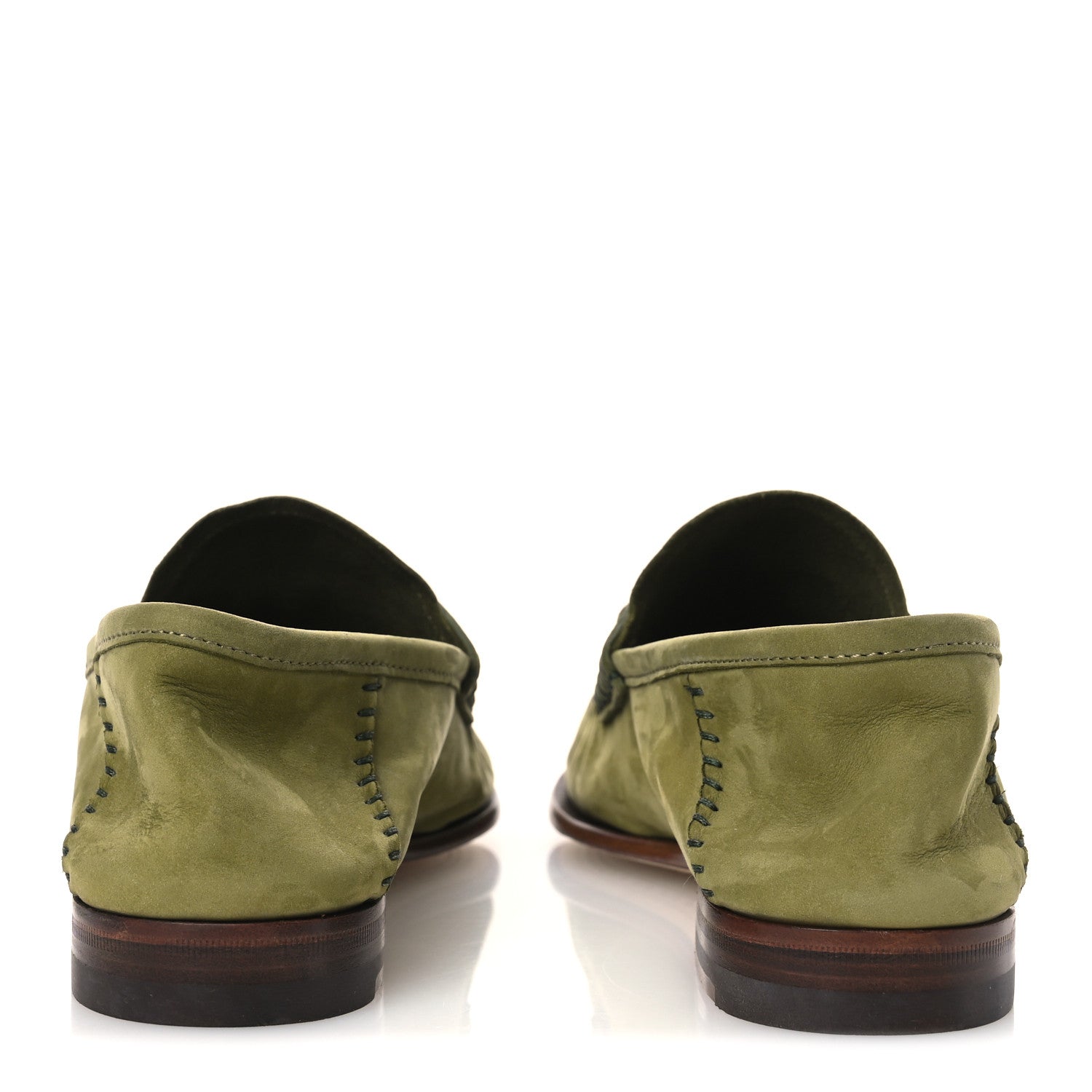 NUBUCK WOMENS HORSEBIT LOAFERS HERBS LIGHT GREEN