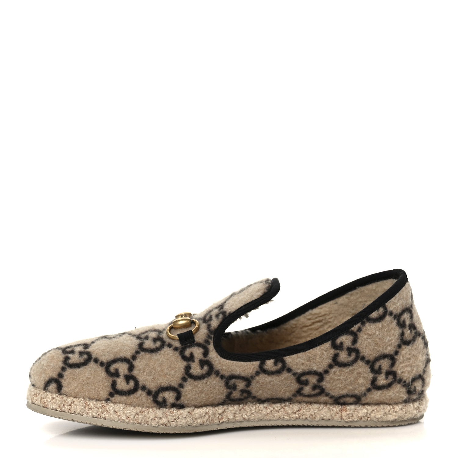 COVERED WOOL GG MONOGRAM MENS FRIA HORSEBIT LOAFERS BEIGE EBONY BLACK BUTTERSCOTCH