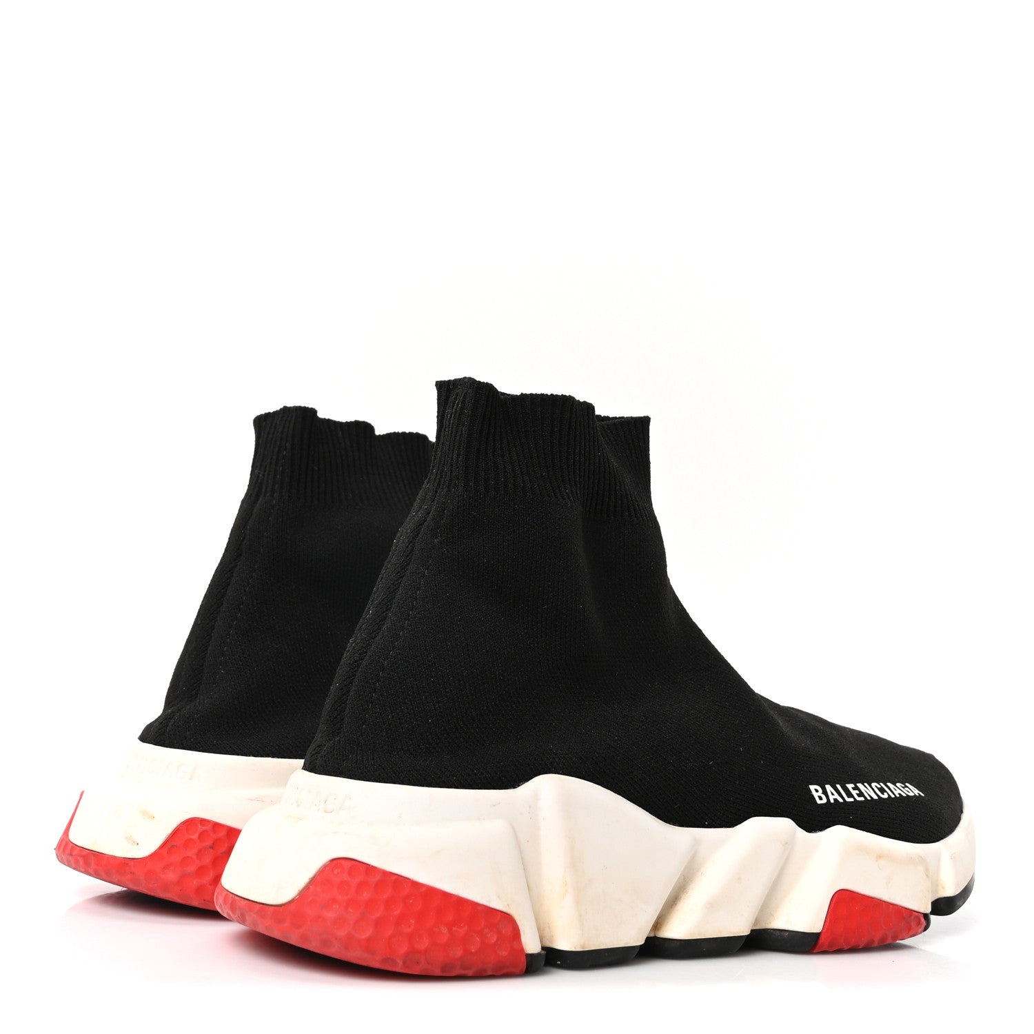 NEOPRENE KNIT WOMENS SPEED SNEAKERS BLACK WHITE RED