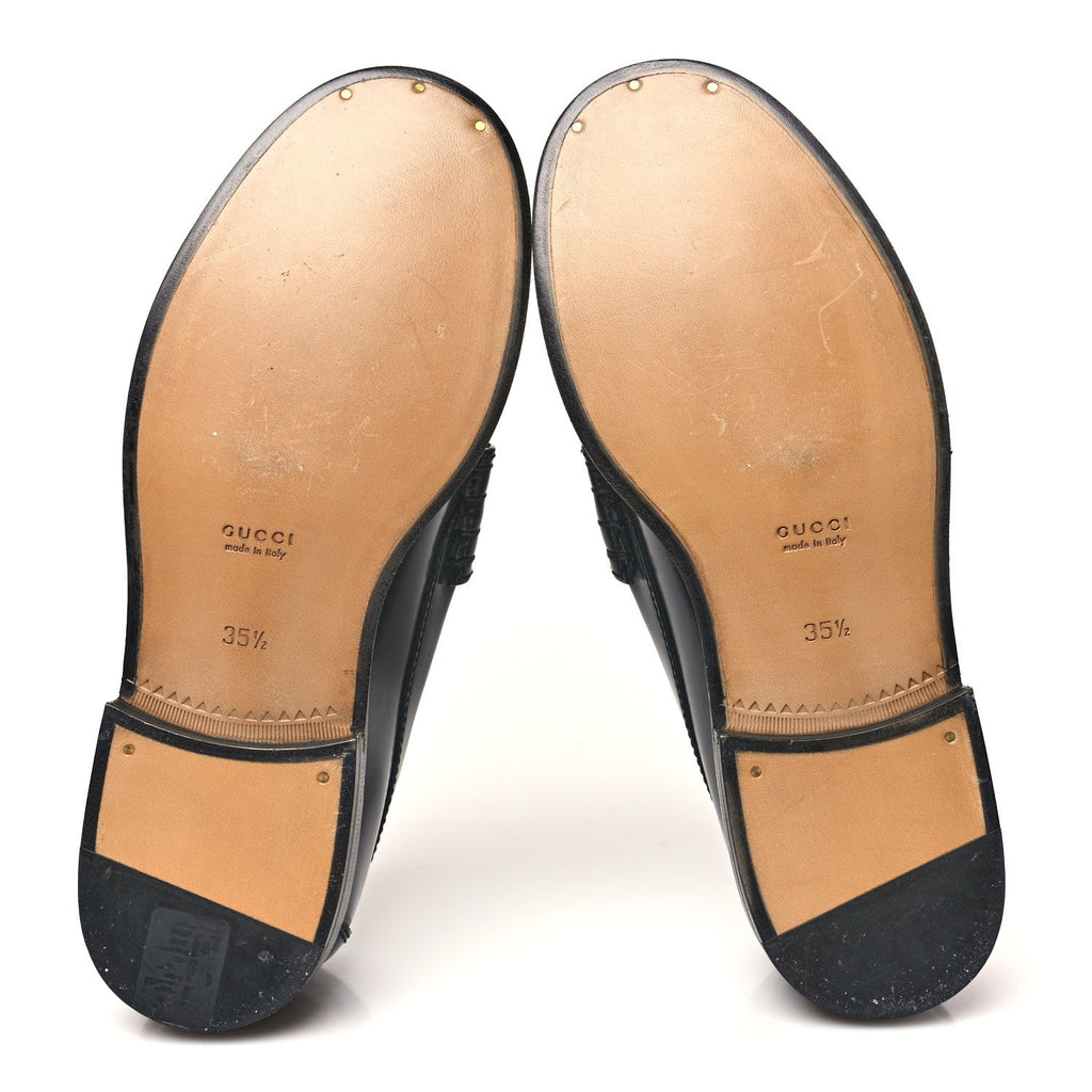 MILLENNIAL RIBOT CUT OUT INTERLOCKING G LOAFERS BLACK