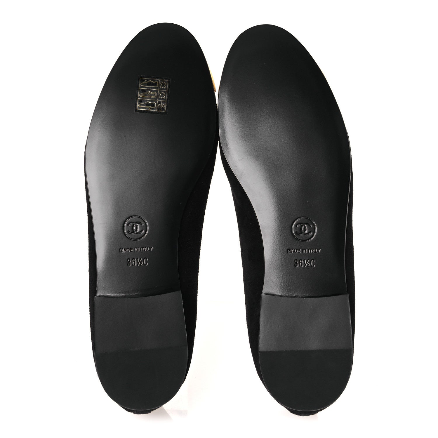 SUEDE CRACKLED LAMINATED CALFSKIN CAP TOE BALLERINA FLATS BLACK GOLD