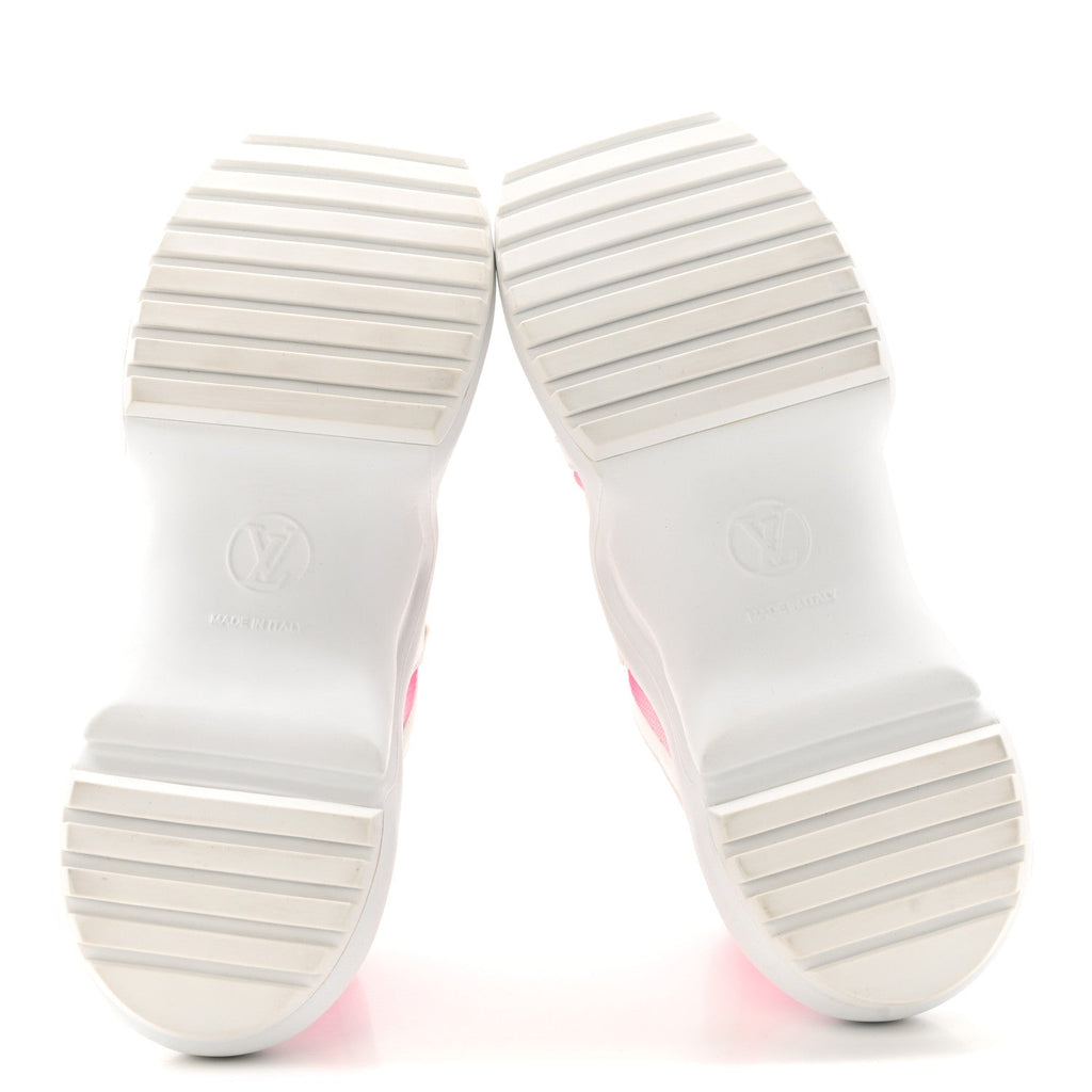 CALFSKIN TECHNICAL NYLON LV ARCHLIGHT SNEAKERS WHITE PINK