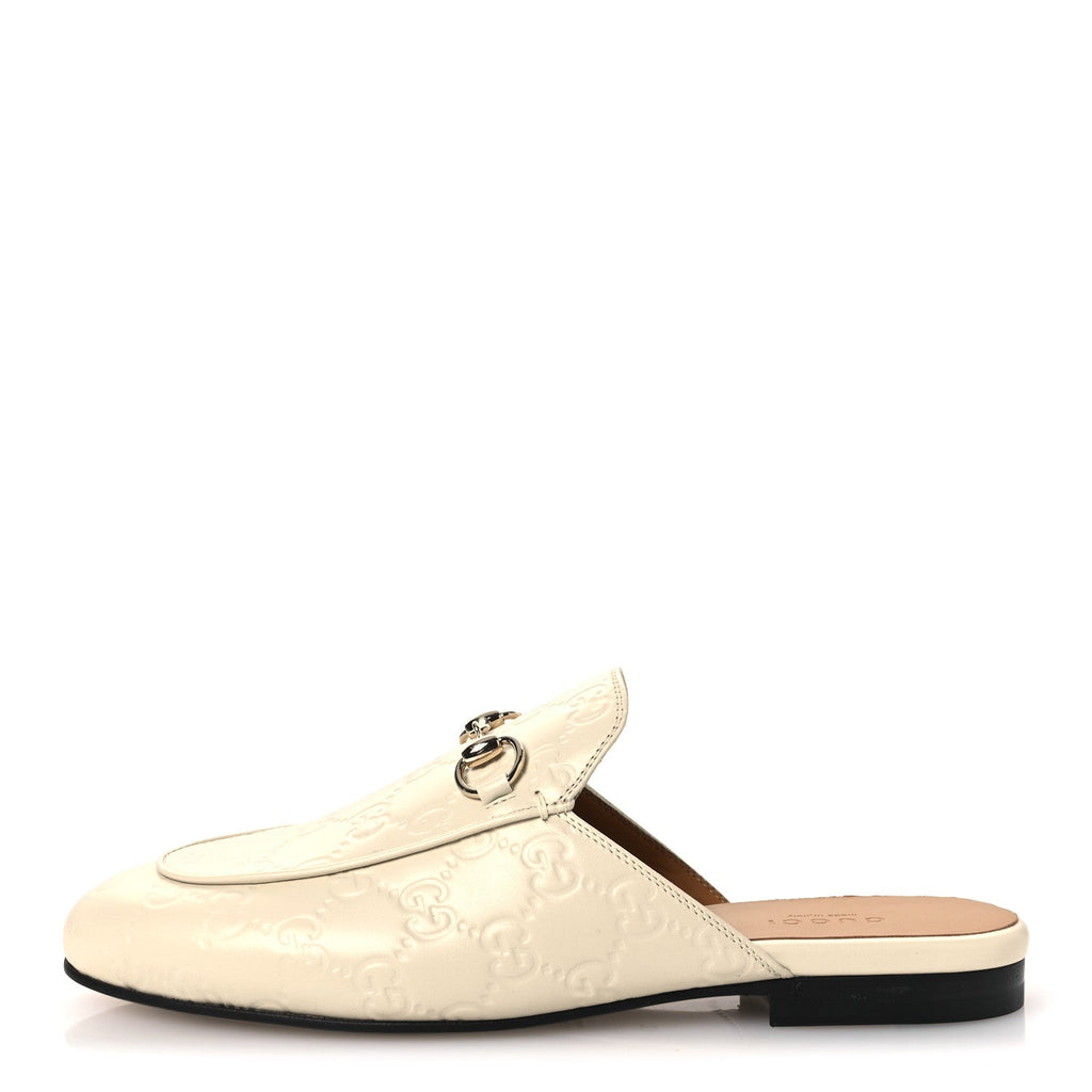 GLAMOUR CALFSKIN GUCCISSIMA WOMENS PRINCETOWN SLIPPERS NEW IVOIRE