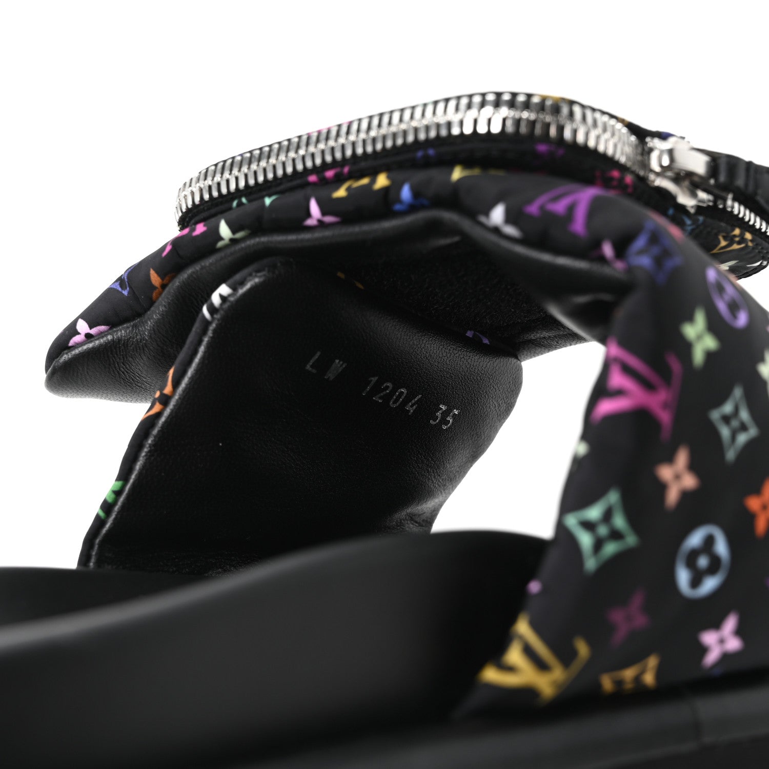 LV X TM MONOGRAM MULTICOLOR POOL PILLOW FLAT COMFORT MULE BLACK