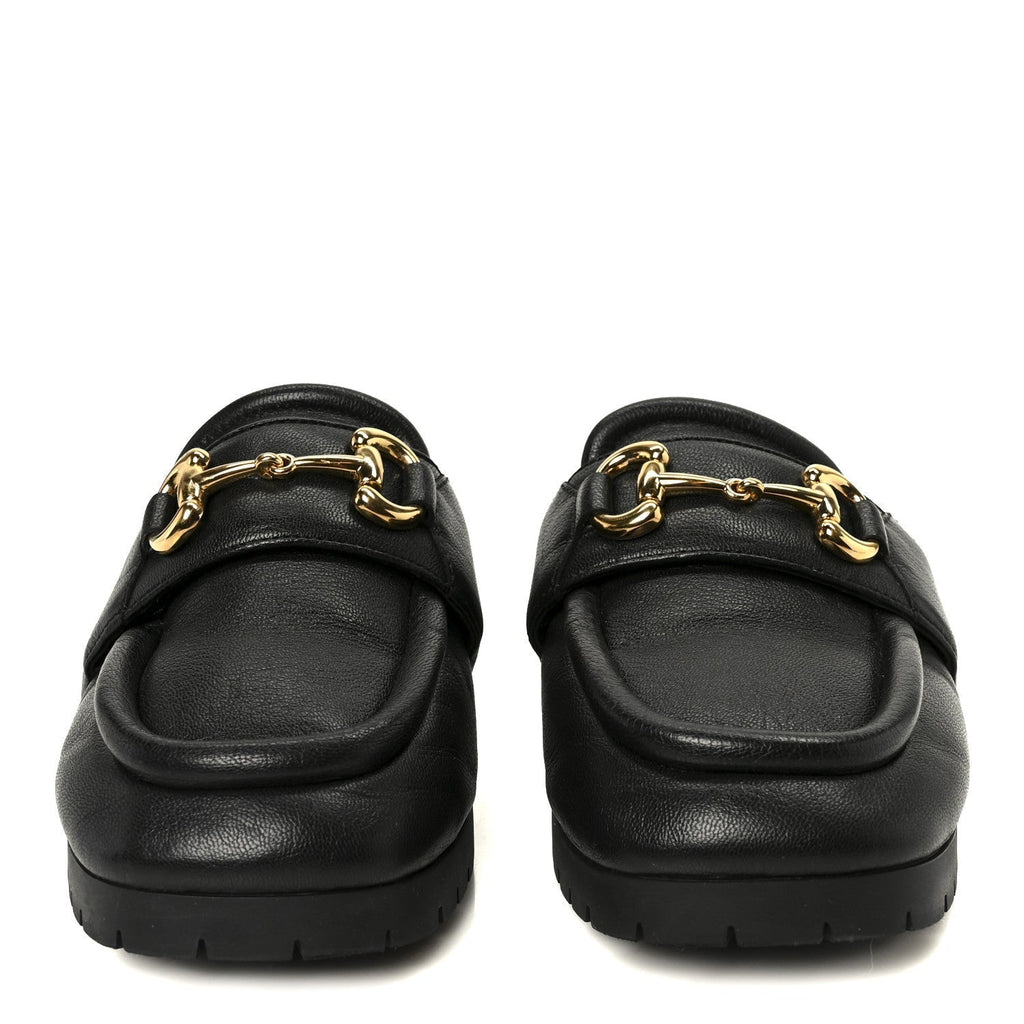 GOATSKIN AUROVILLE HORSEBIT MULES BLACK