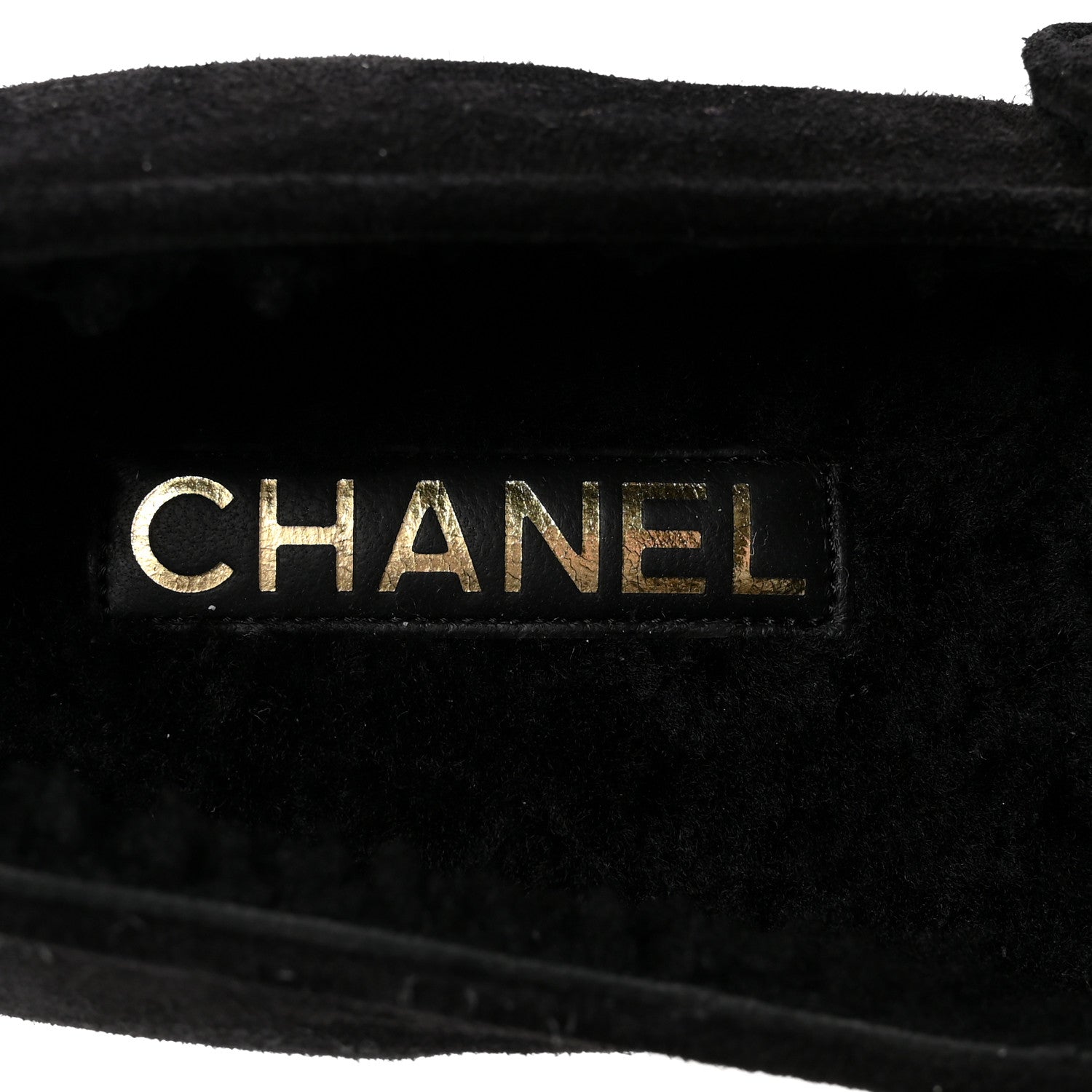 SUEDE CAP TOE CC MARY JANE FLATS BLACK