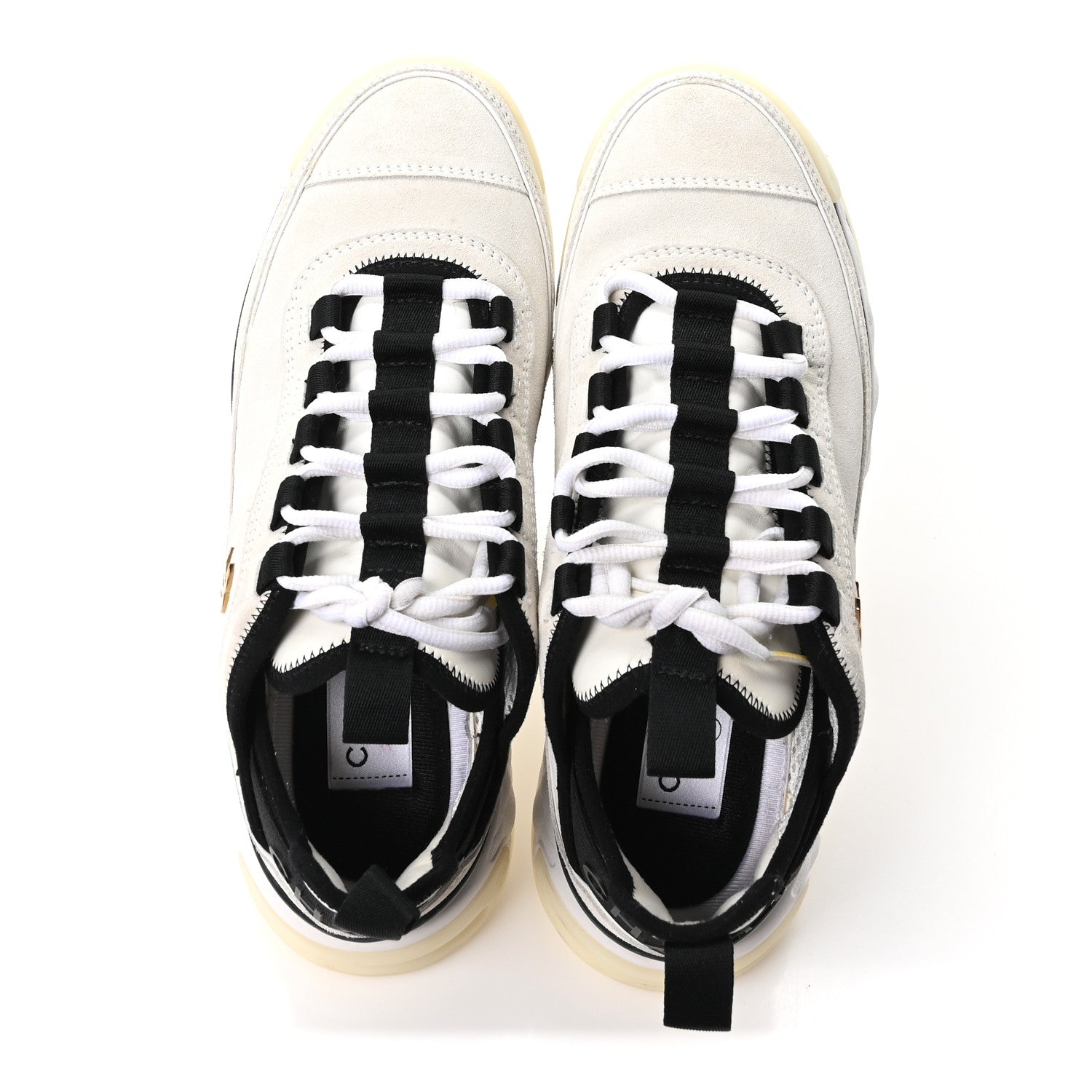 SUEDE CALFSKIN NYLON GROSGRAIN CC SNEAKERS WHITE