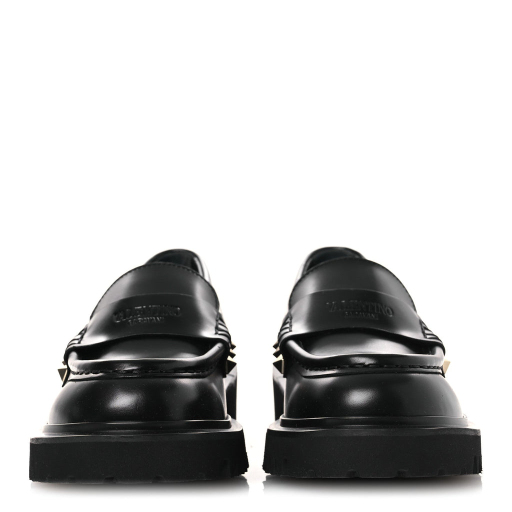 CALFSKIN ROCKSTUD LOAFERS BLACK