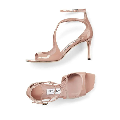 Jimmy Choo 70mm Freja Flower Leather Sandals - Nude/Pink Patent
