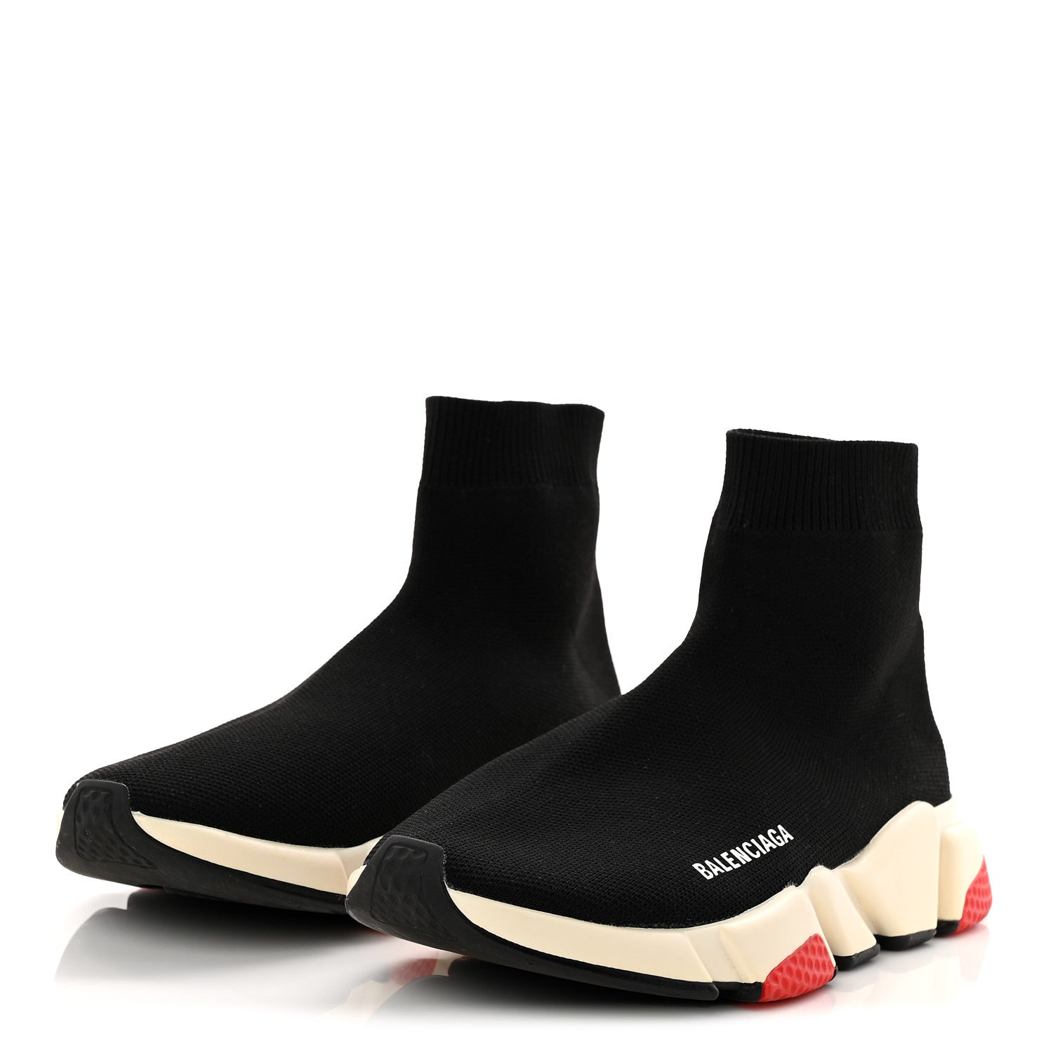 NEOPRENE KNIT WOMENS SPEED SNEAKERS BLACK WHITE RED