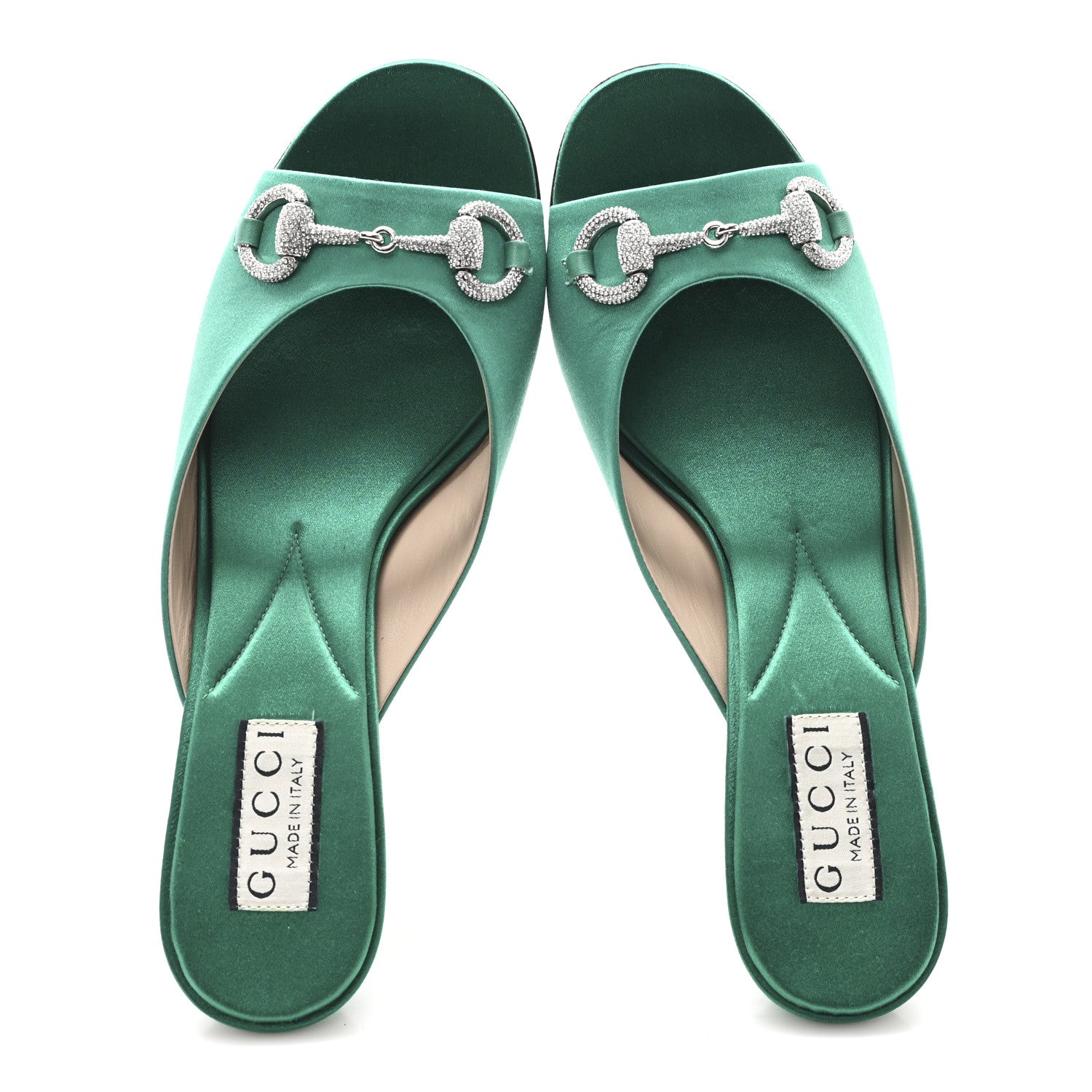 RASO SETA MALAGA KID CRYSTAL HORSEBIT SANDALS JADE CARIBBEAN GREEN