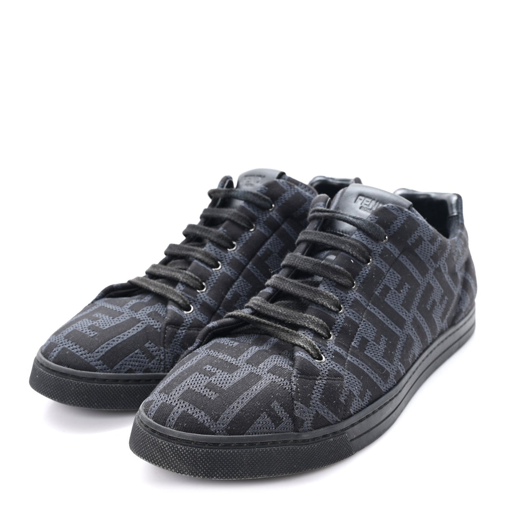 TECH FABRIC FF MENS LACE UP LOW TOP SNEAKERS BLACK