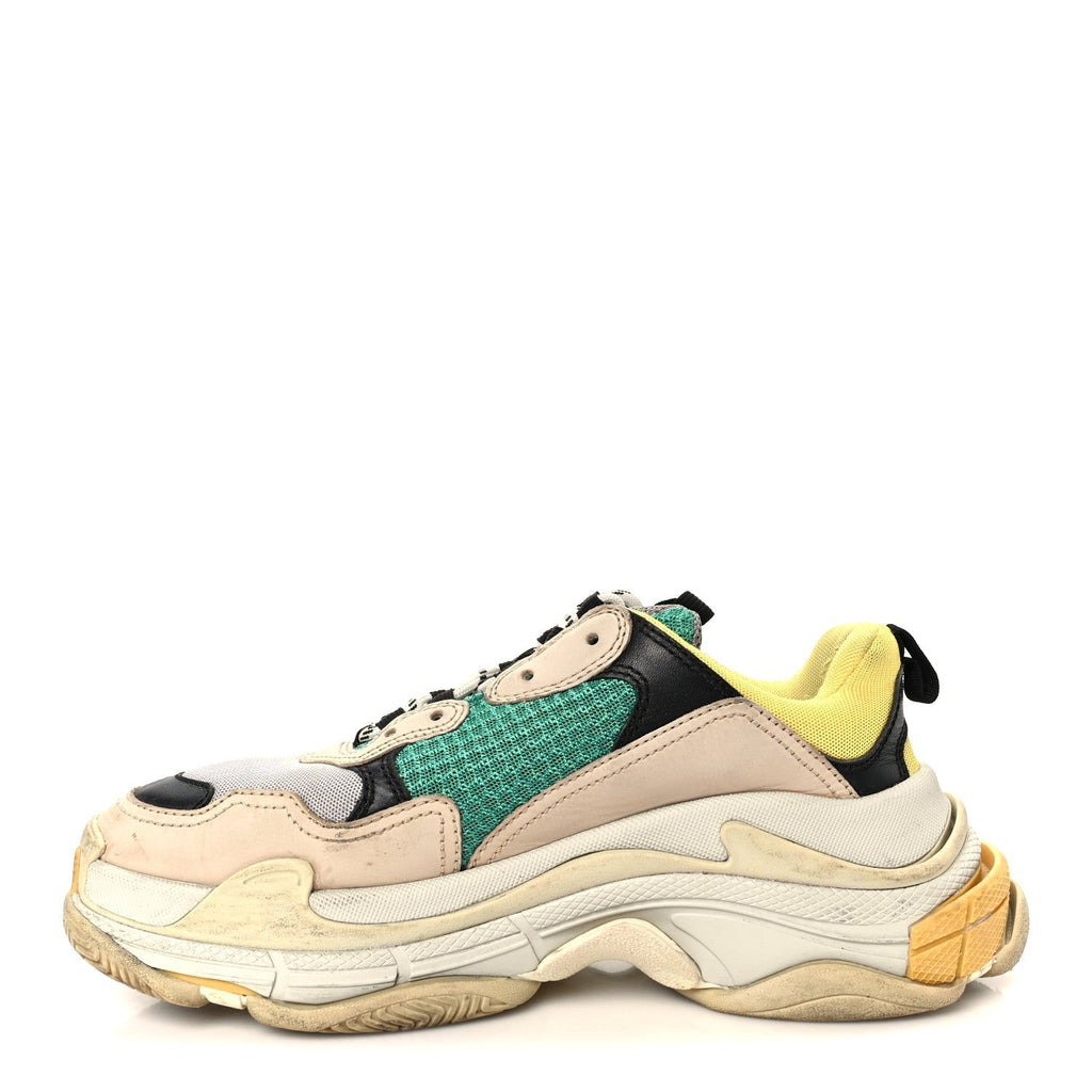 FABRIC MESH WOMENS TRIPLE S SNEAKERS JAUNE BEIGE VERT BLACK GRIS