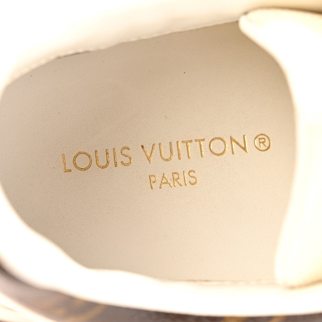 CALFSKIN MONOGRAM RUN AWAY SNEAKERS WHITE