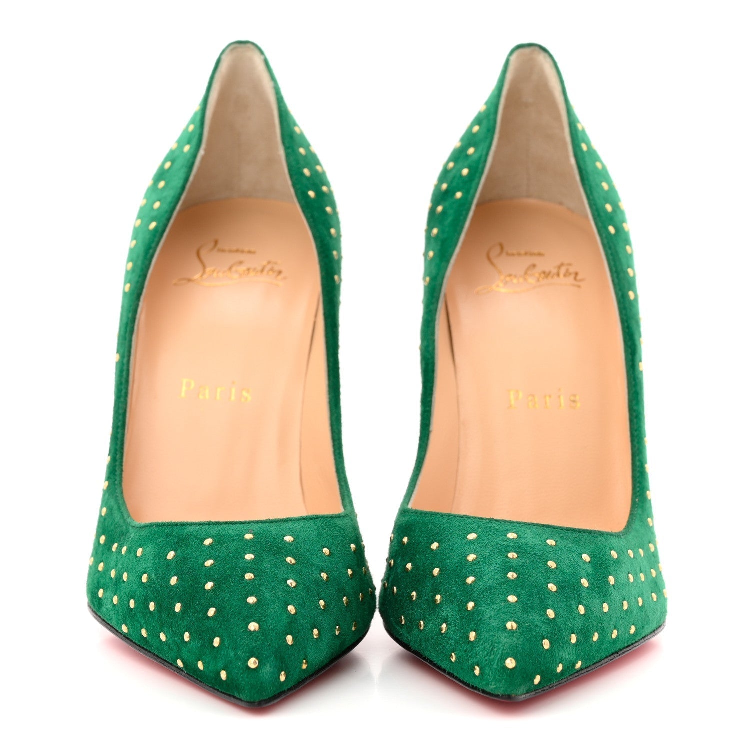 SUEDE PIGALLE FOLLIES PLUME 100 PUMPS CANOPEE ANTIQUE GOLD