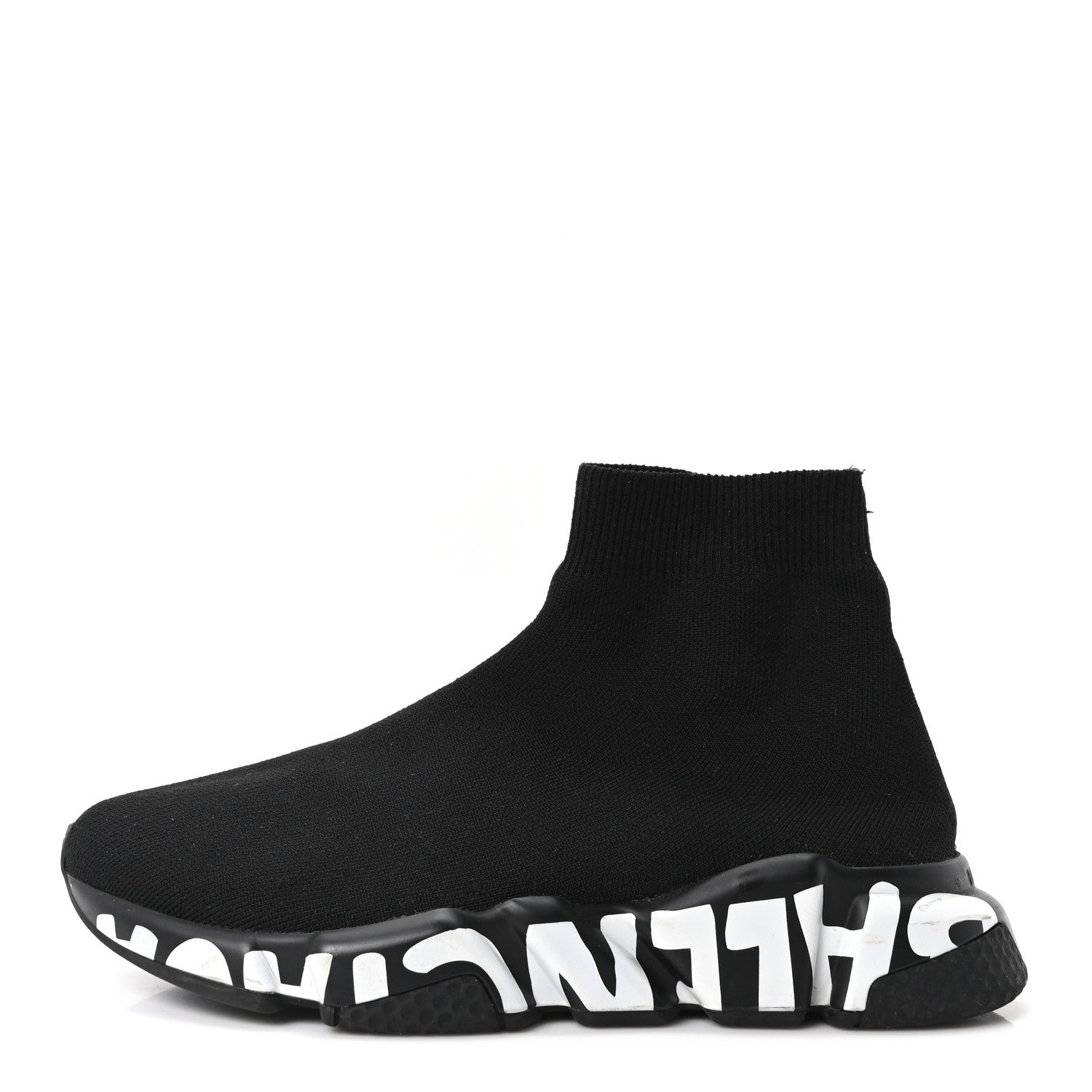 NEOPRENE KNIT WOMENS SPEED GRAFFITI SNEAKERS BLACK WHITE