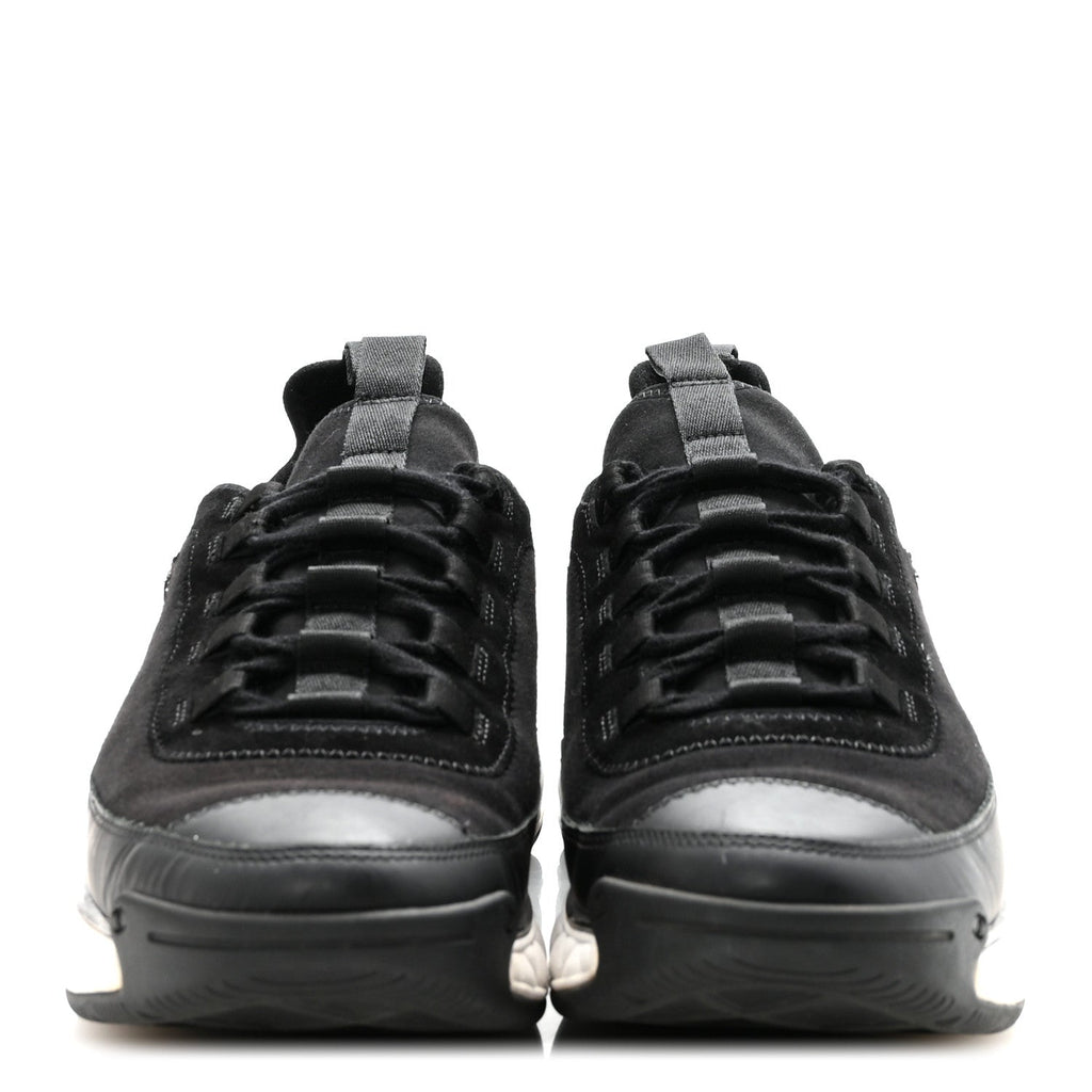 VELVET CALFSKIN MIXED FIBERS MENS CC SNEAKERS BLACK