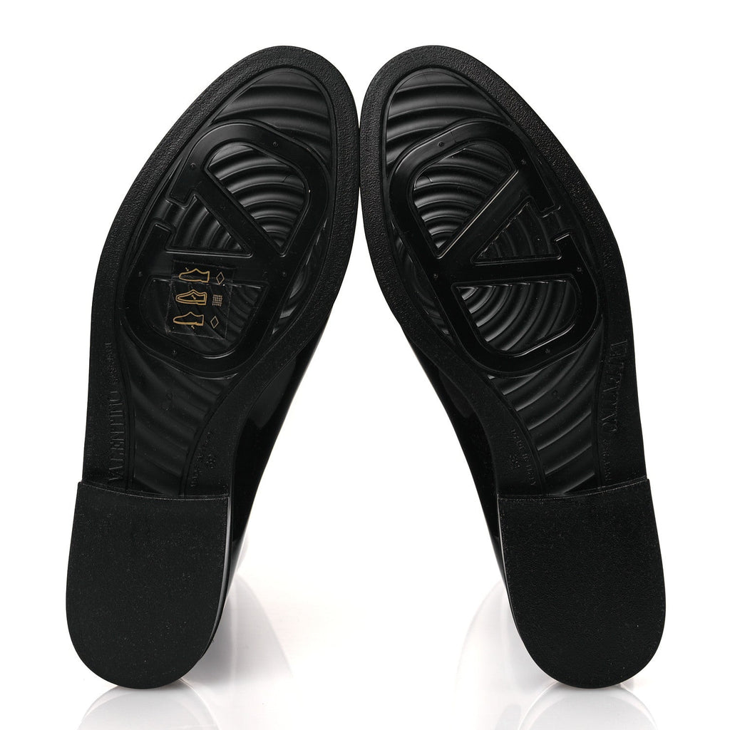 RUBBER VLOGO KNEE HIGH RAIN BOOTS BLACK