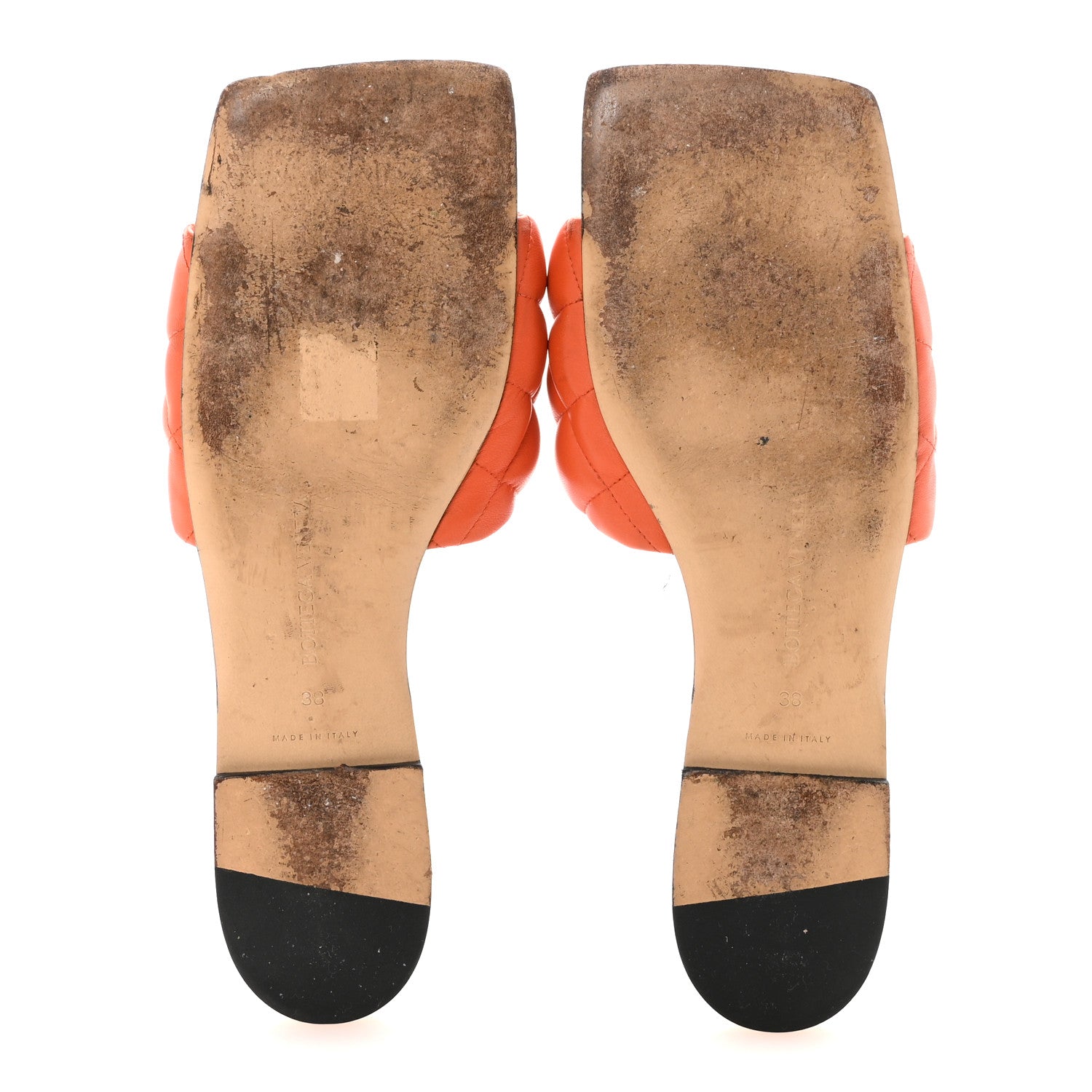 NAPPA MATELASSE PADDED FLAT SANDALS ORANGE